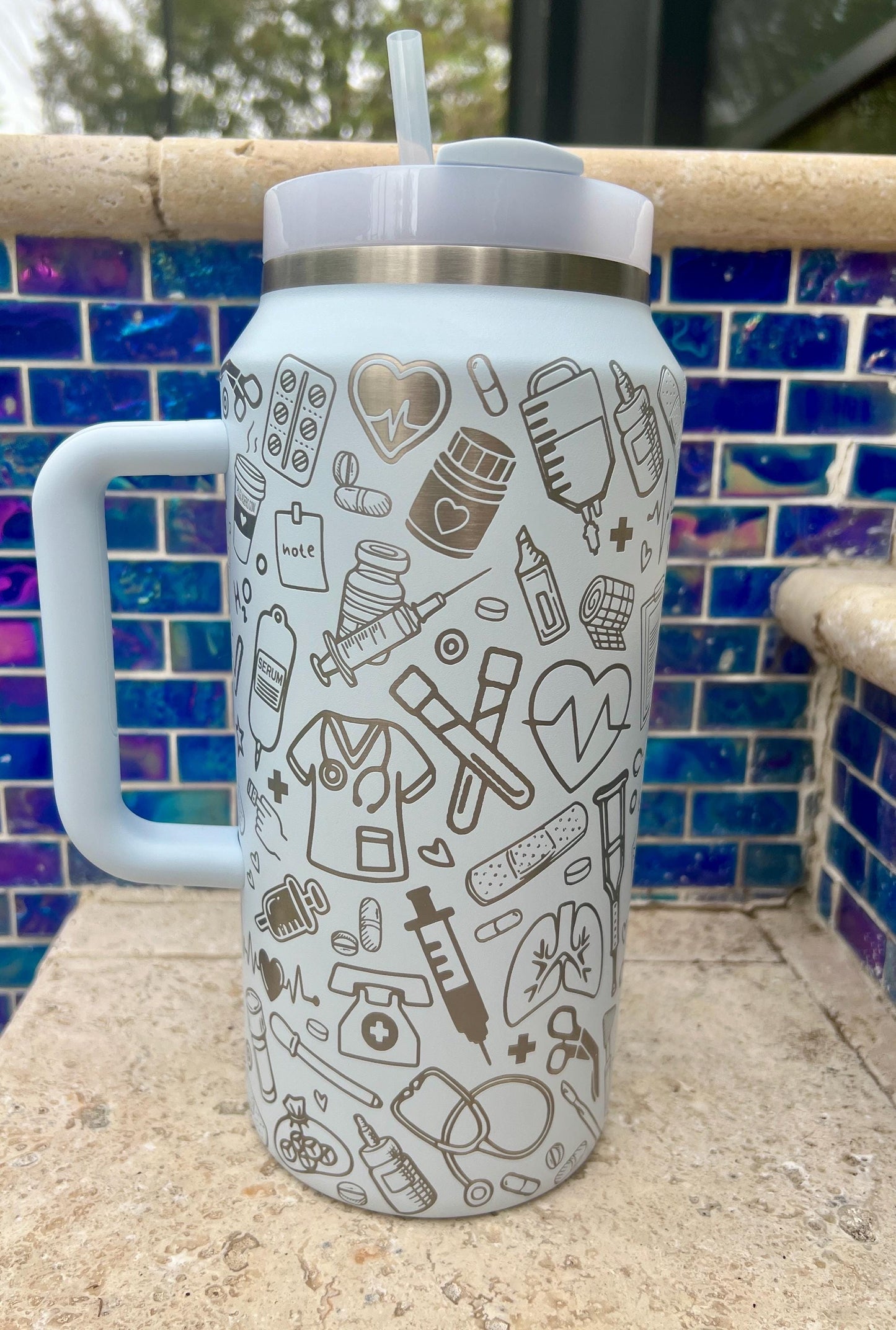 Nurse Life Stanley Tumbler 64 Oz: Laser Engraved Travel Quencher