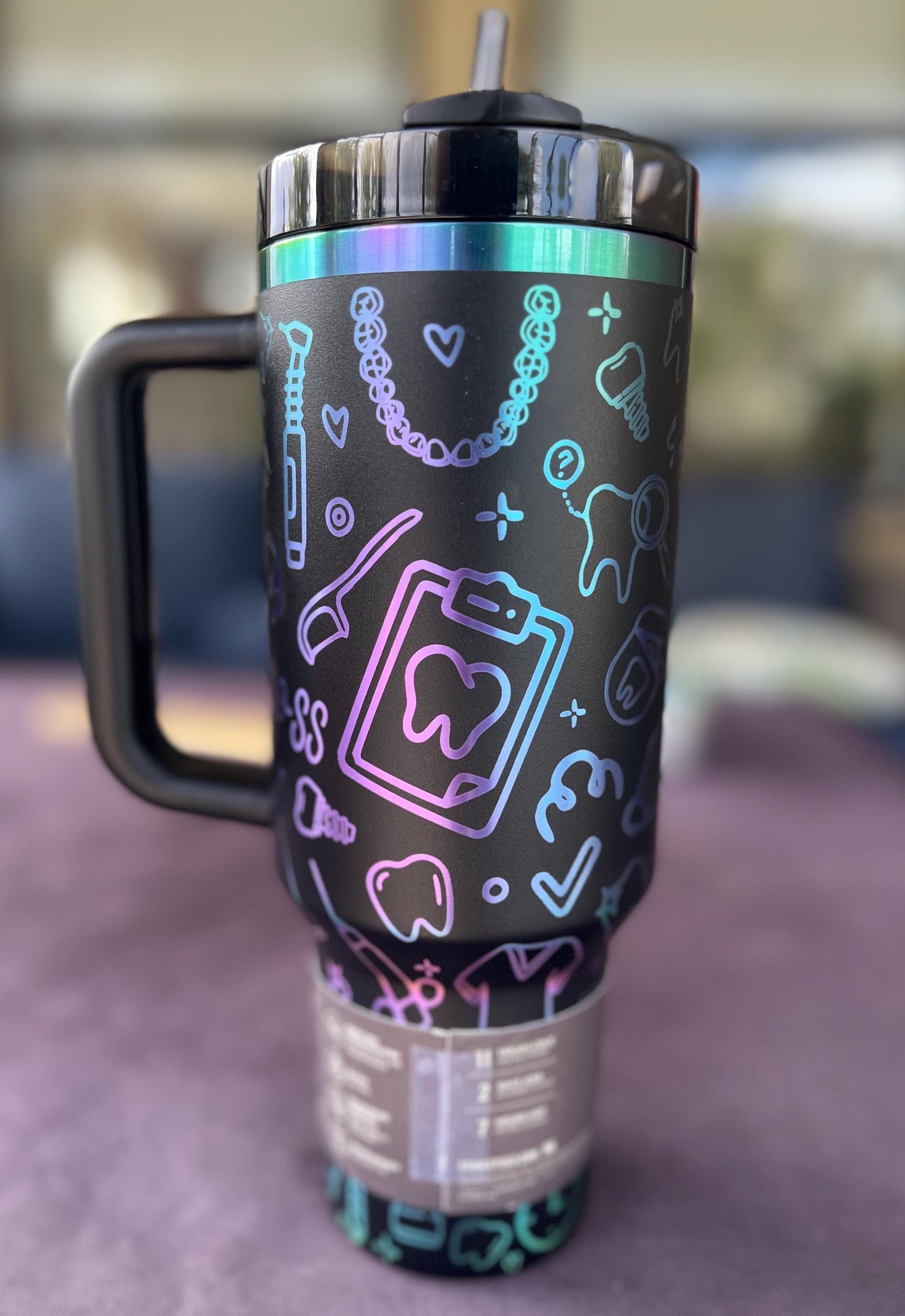 Dental Life Engraved Tumbler: 40 Oz Stanley or Unbranded or Owala Cup with Handle