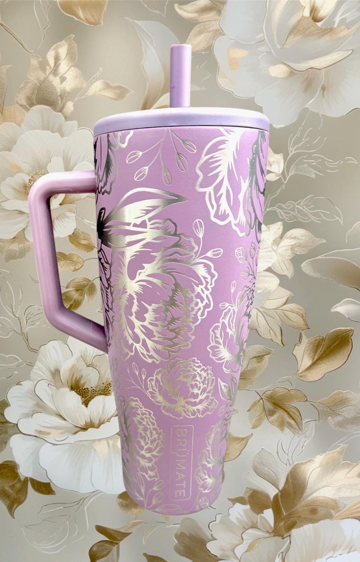 Peony -40 OZ Brumate ERA Leakproof  Tumbler/ cup with Handle-Full Wrap Laser Engraved