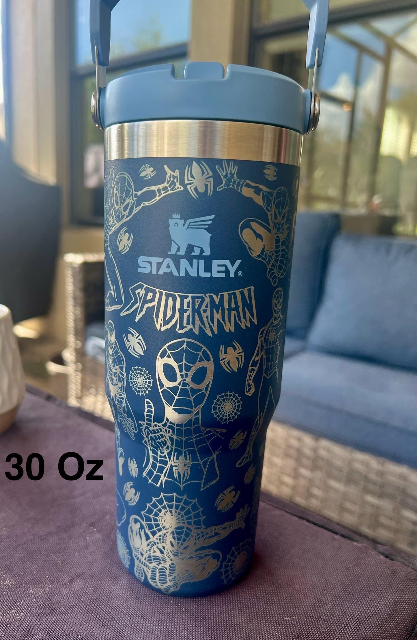 Engraved Spider-Man Stanley IceFlow Tumbler with Straw (20 or 30 Oz)