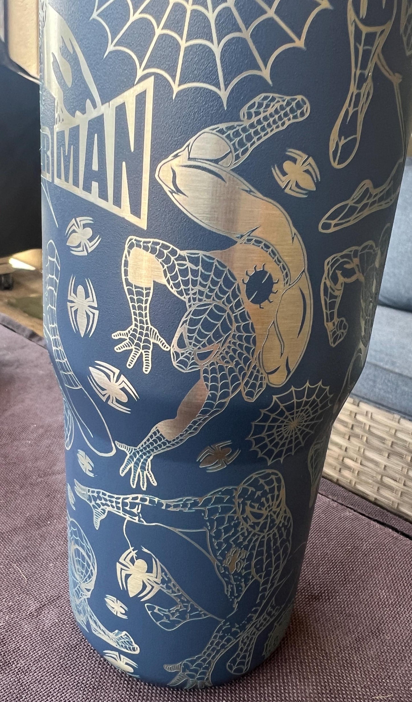 Engraved Spider-Man Stanley IceFlow Tumbler with Straw (20 or 30 Oz)