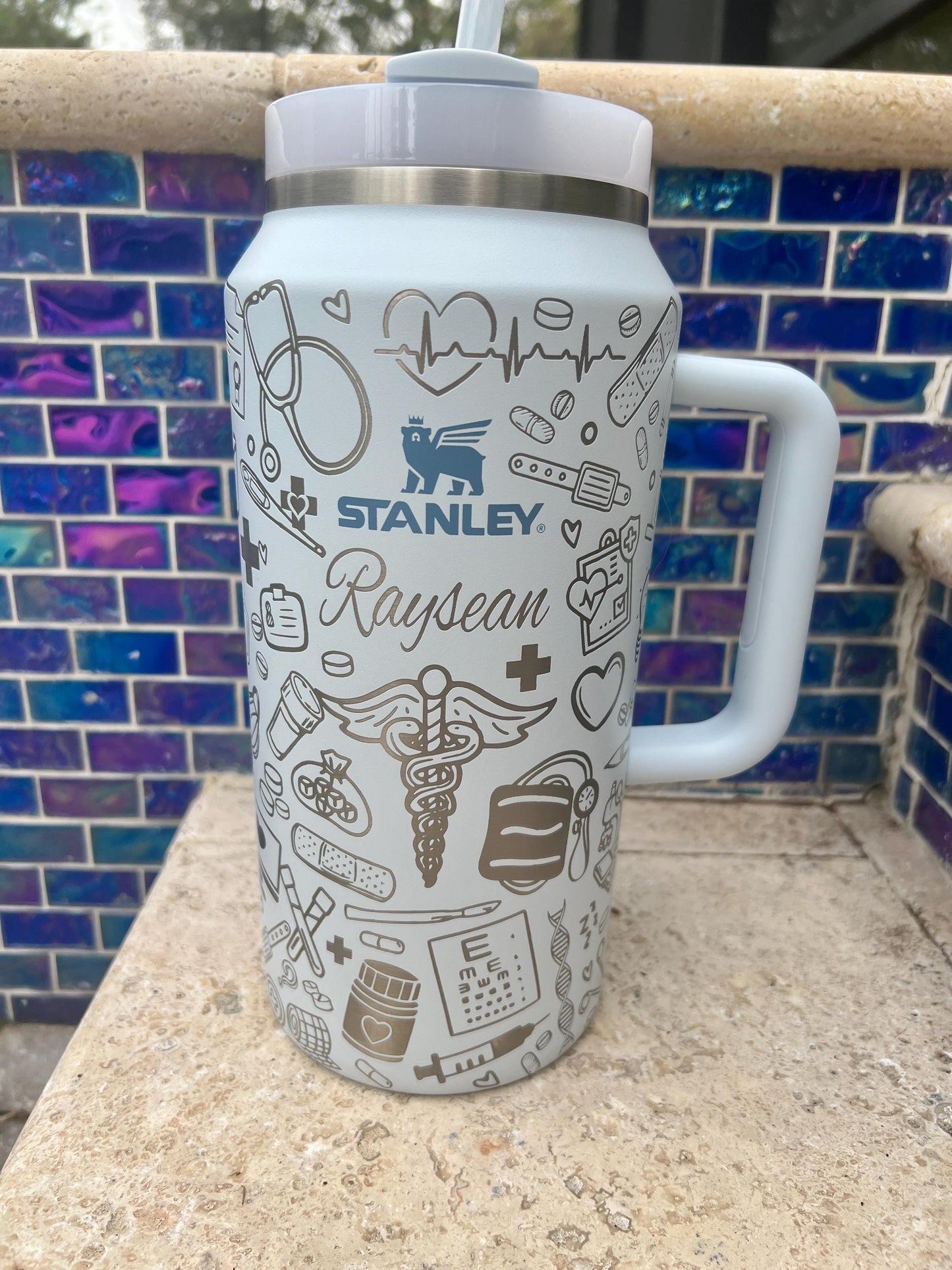 Nurse Life Stanley Tumbler 64 Oz: Laser Engraved Travel Quencher