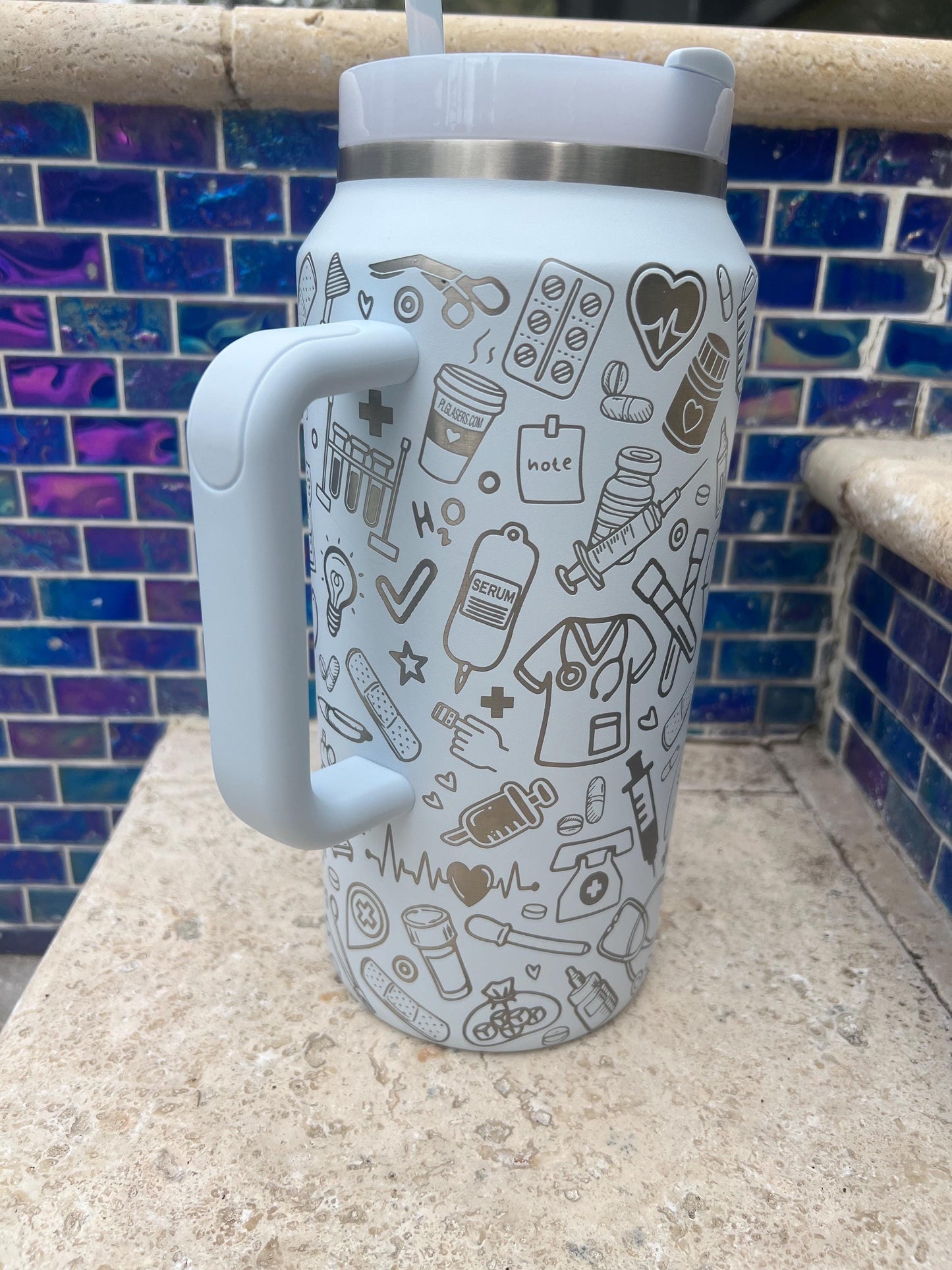 Nurse Life Stanley Tumbler 64 Oz: Laser Engraved Travel Quencher