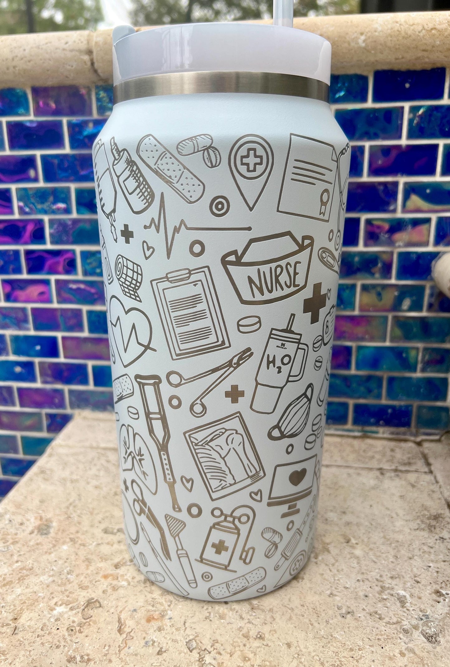 Nurse Life Stanley Tumbler 64 Oz: Laser Engraved Travel Quencher