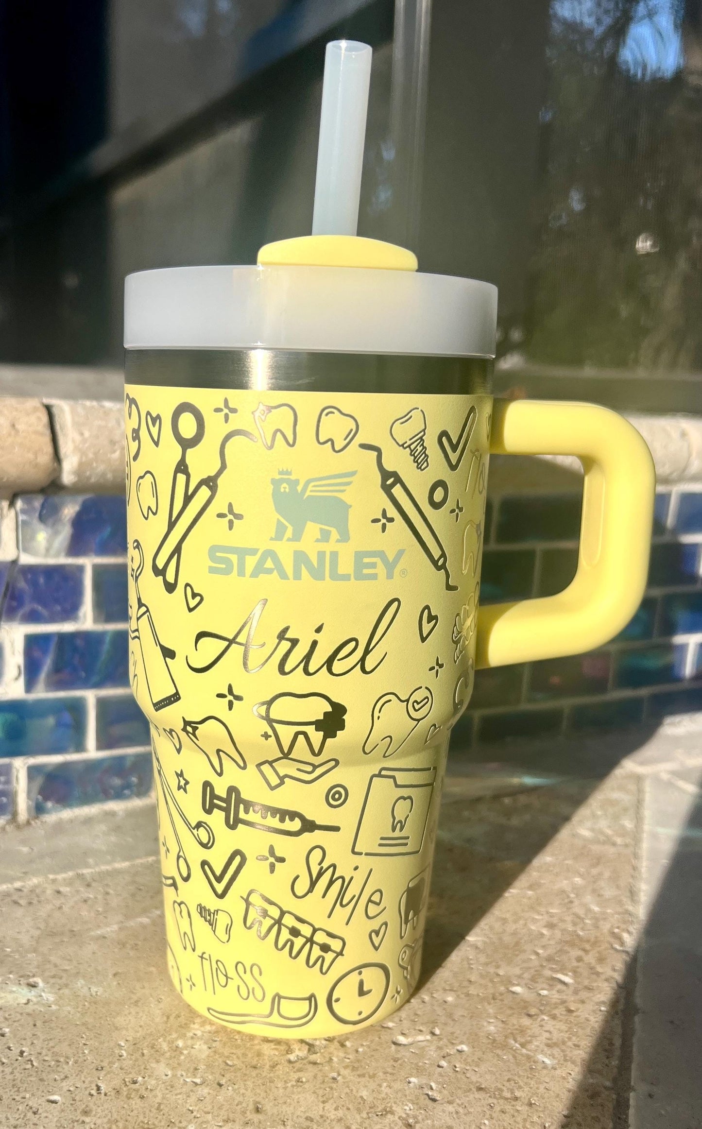DENTAL LIFE-20 OZ Stanley H2.0 Quencher Tumbler With Handle-Full Wrap Engraved