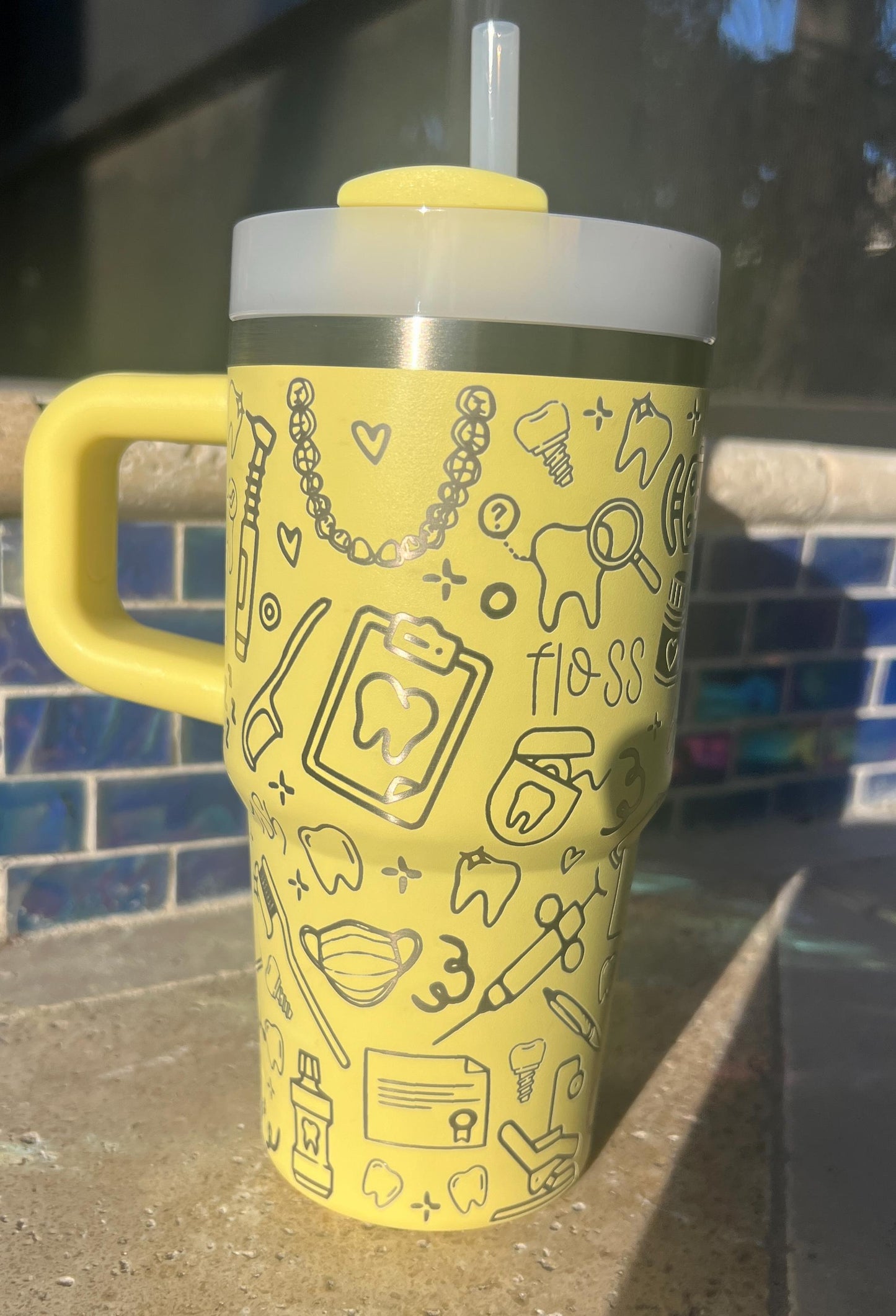 DENTAL LIFE-20 OZ Stanley H2.0 Quencher Tumbler With Handle-Full Wrap Engraved