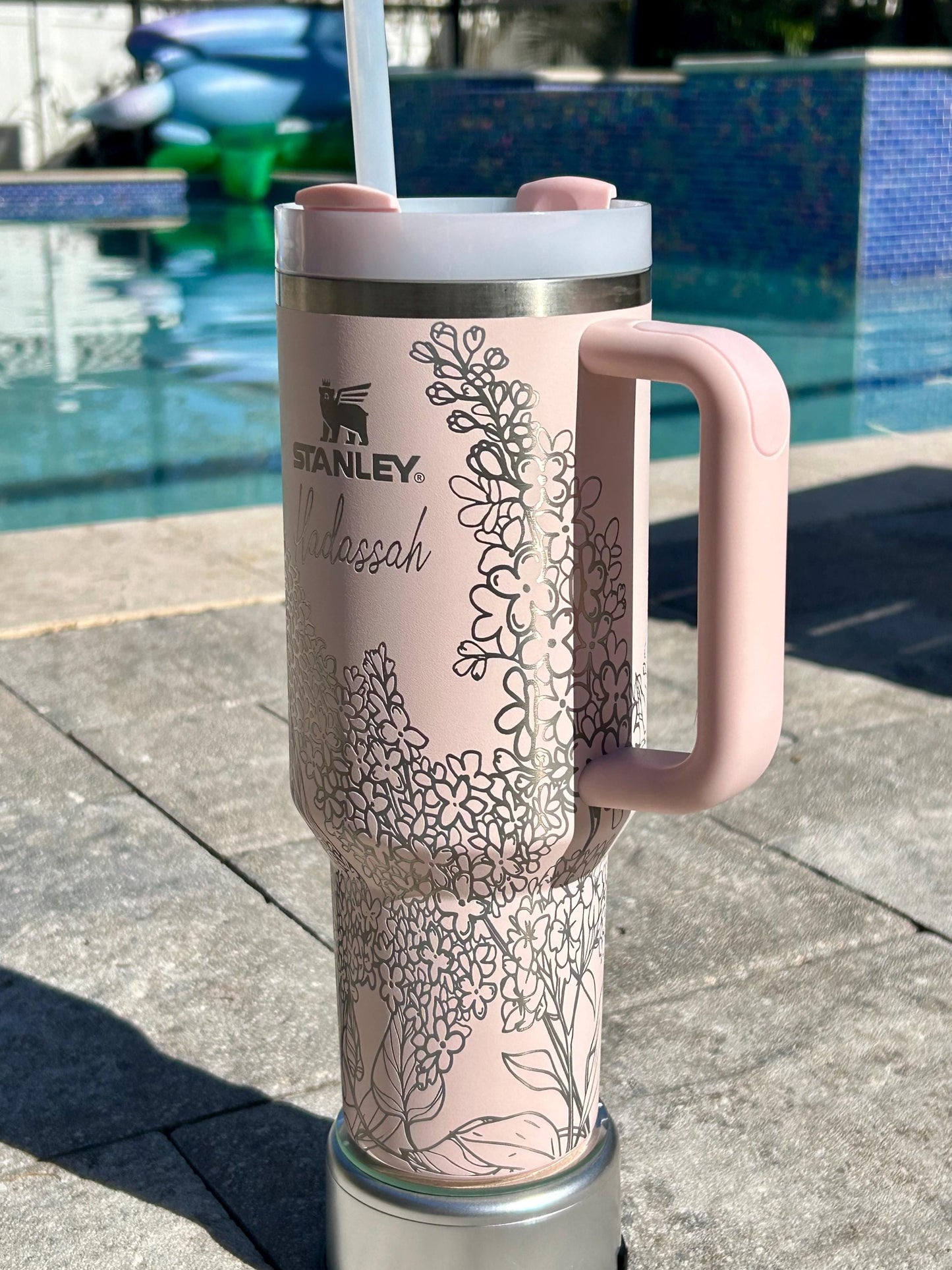 Lilies-Stanley 40OZ H2.0 Quencher Tumbler-Full Wrap Laser Engraved