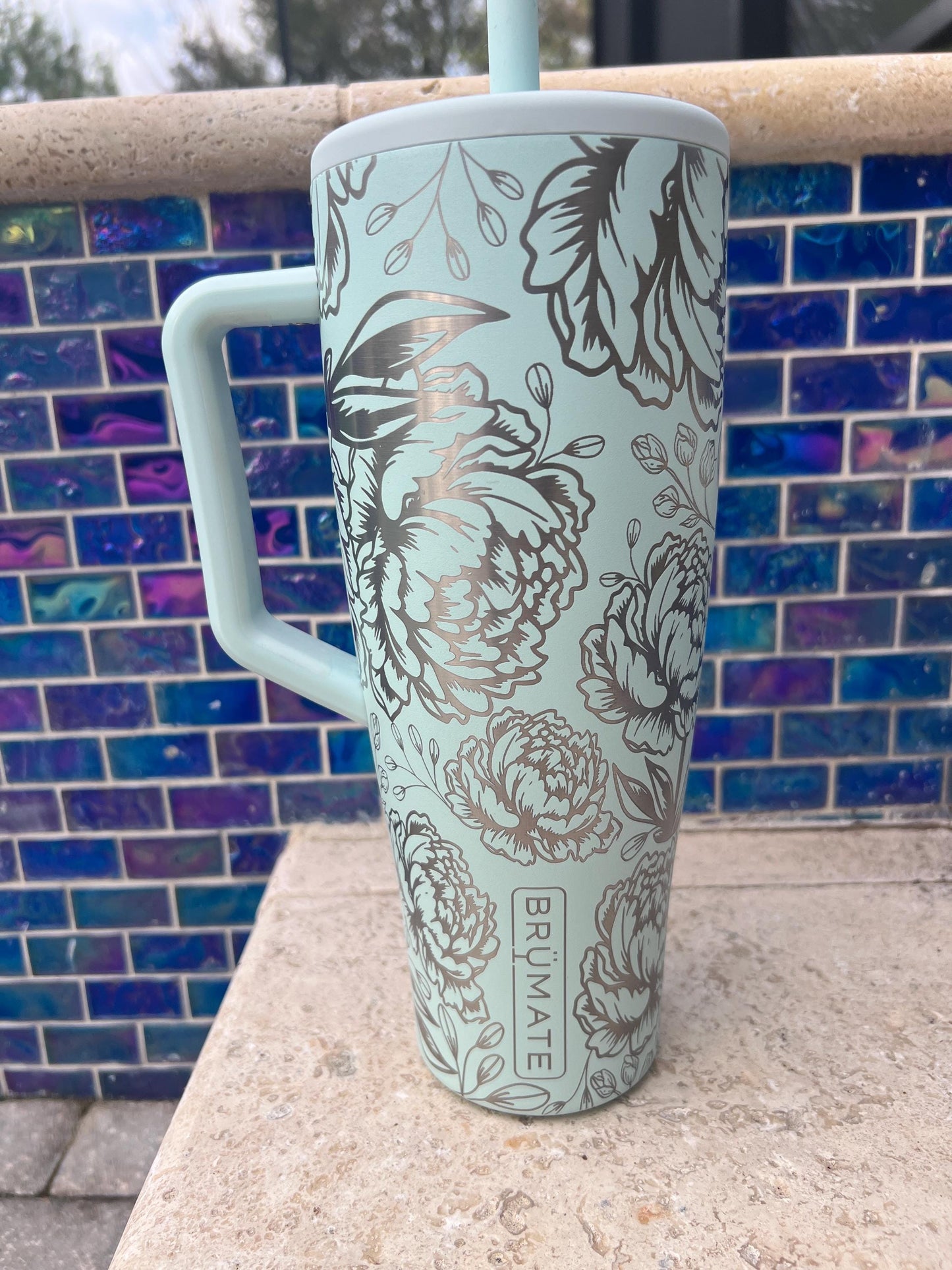 Peony -40 OZ Brumate ERA Leakproof  Tumbler/ cup with Handle-Full Wrap Laser Engraved