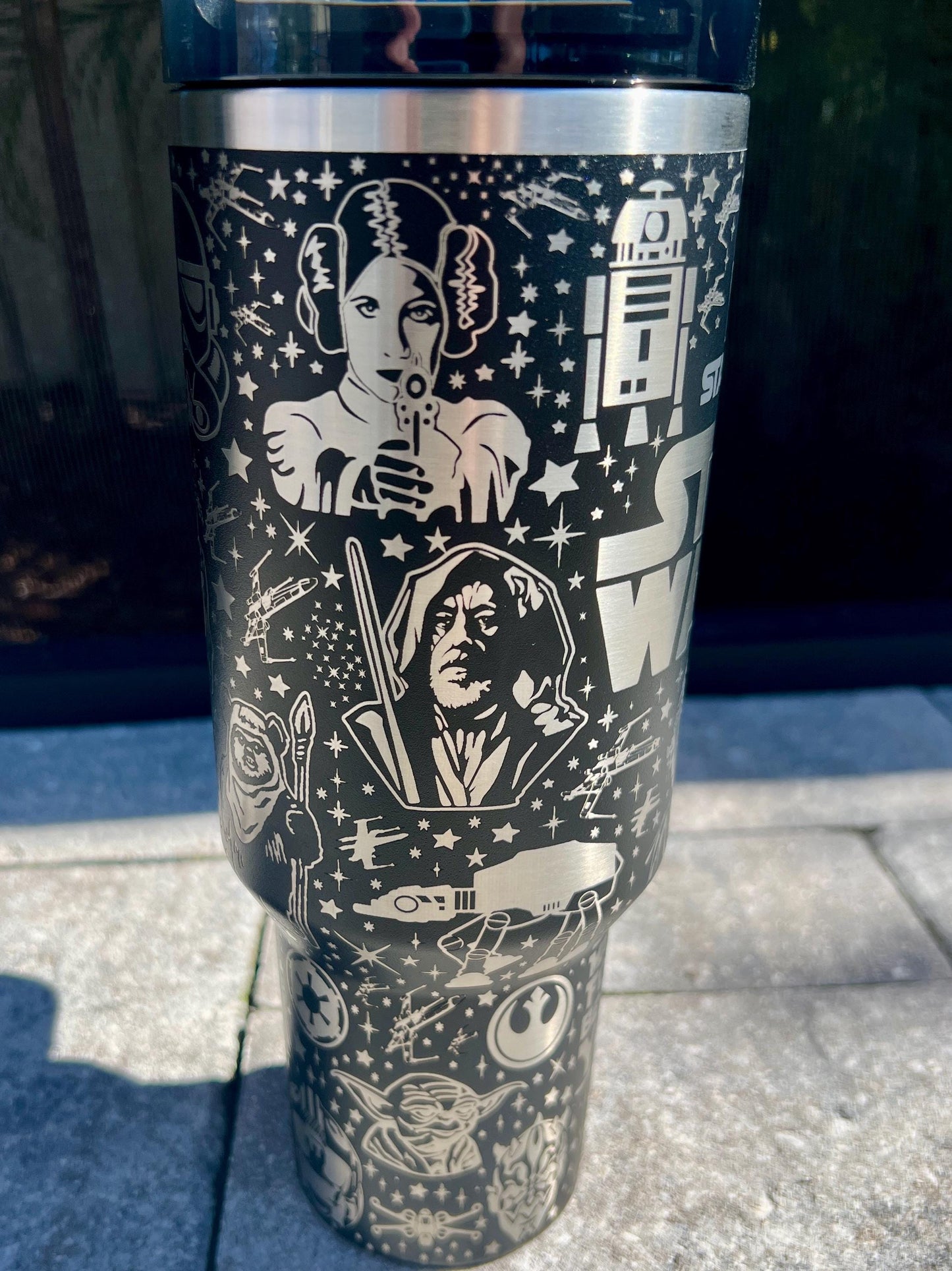 Star Wars Stanley or Unbranded Tumbler: 40 oz Laser Engraved Quencher H2.0