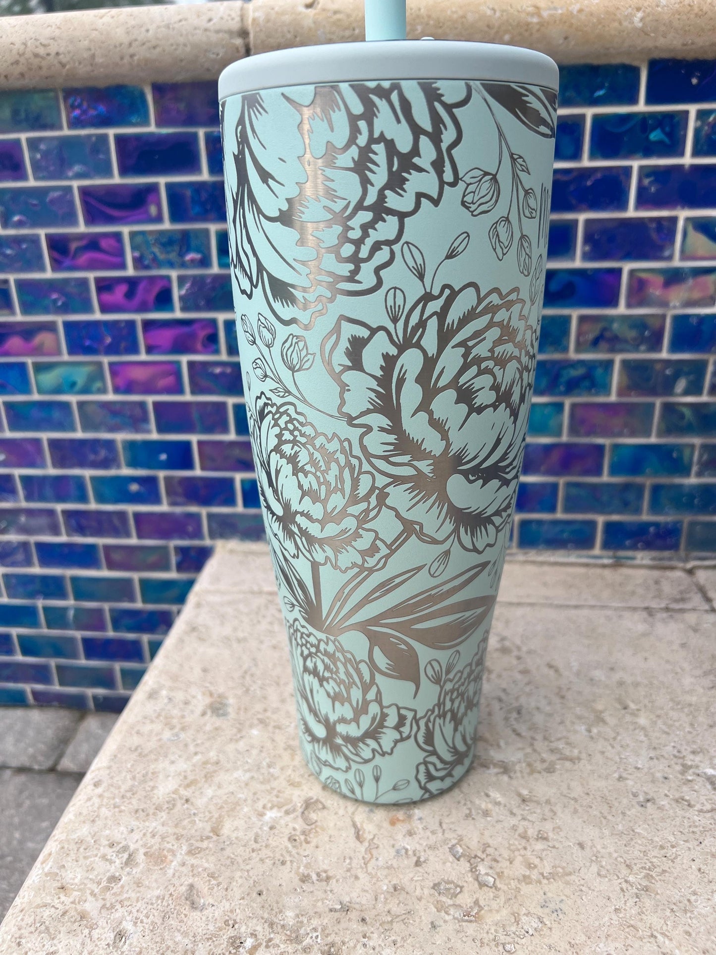 Peony -40 OZ Brumate ERA Leakproof  Tumbler/ cup with Handle-Full Wrap Laser Engraved