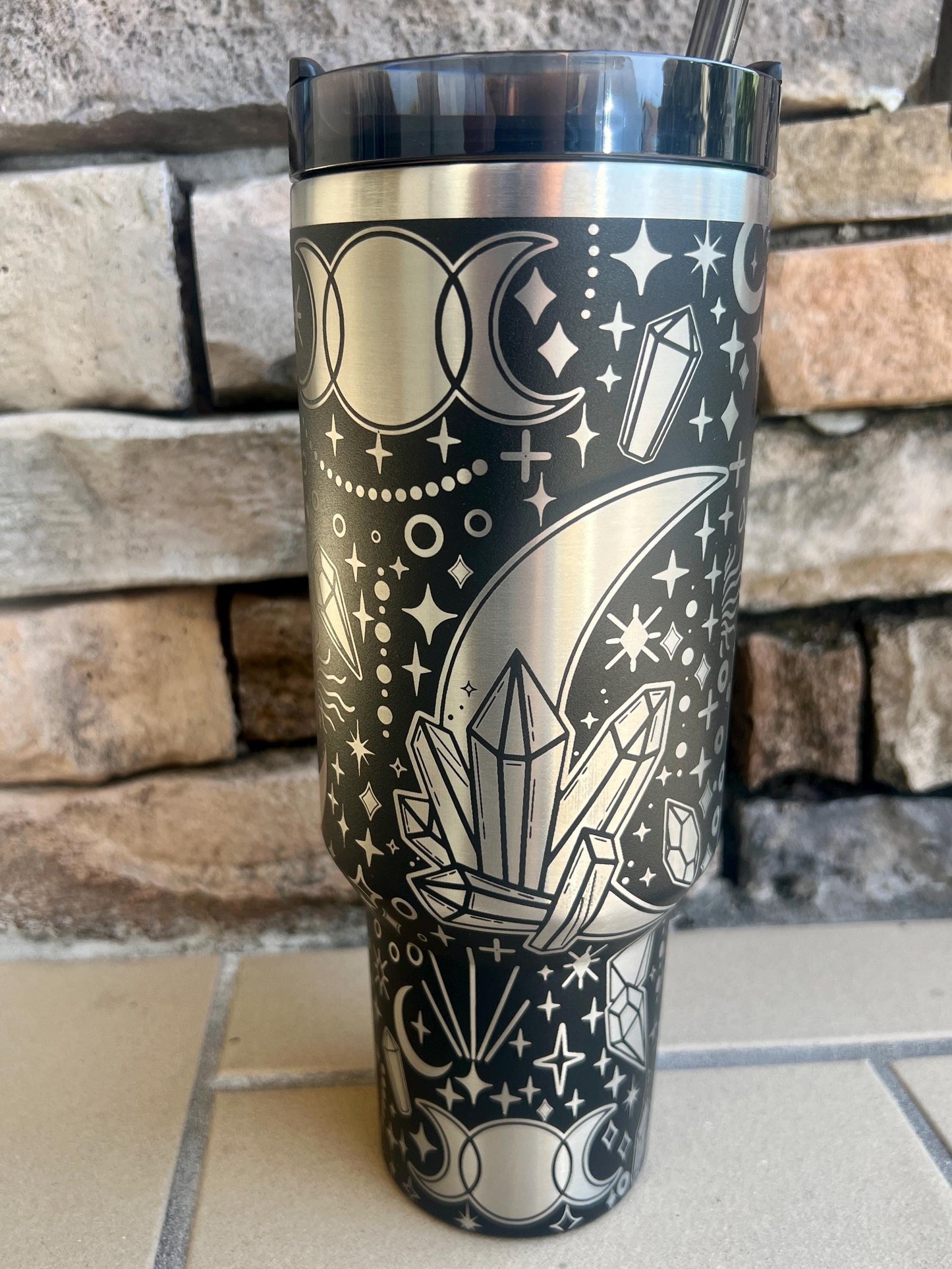 Crystals and Gems Laser Engraved Stanley Tumbler - 40 oz