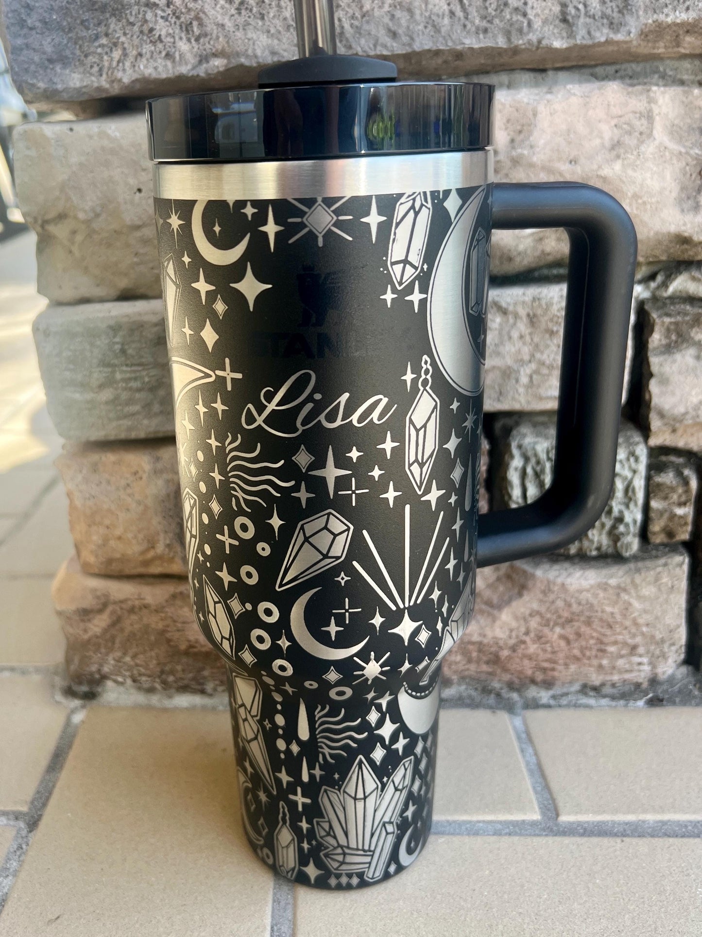 Crystals and Gems Laser Engraved Stanley Tumbler - 40 oz