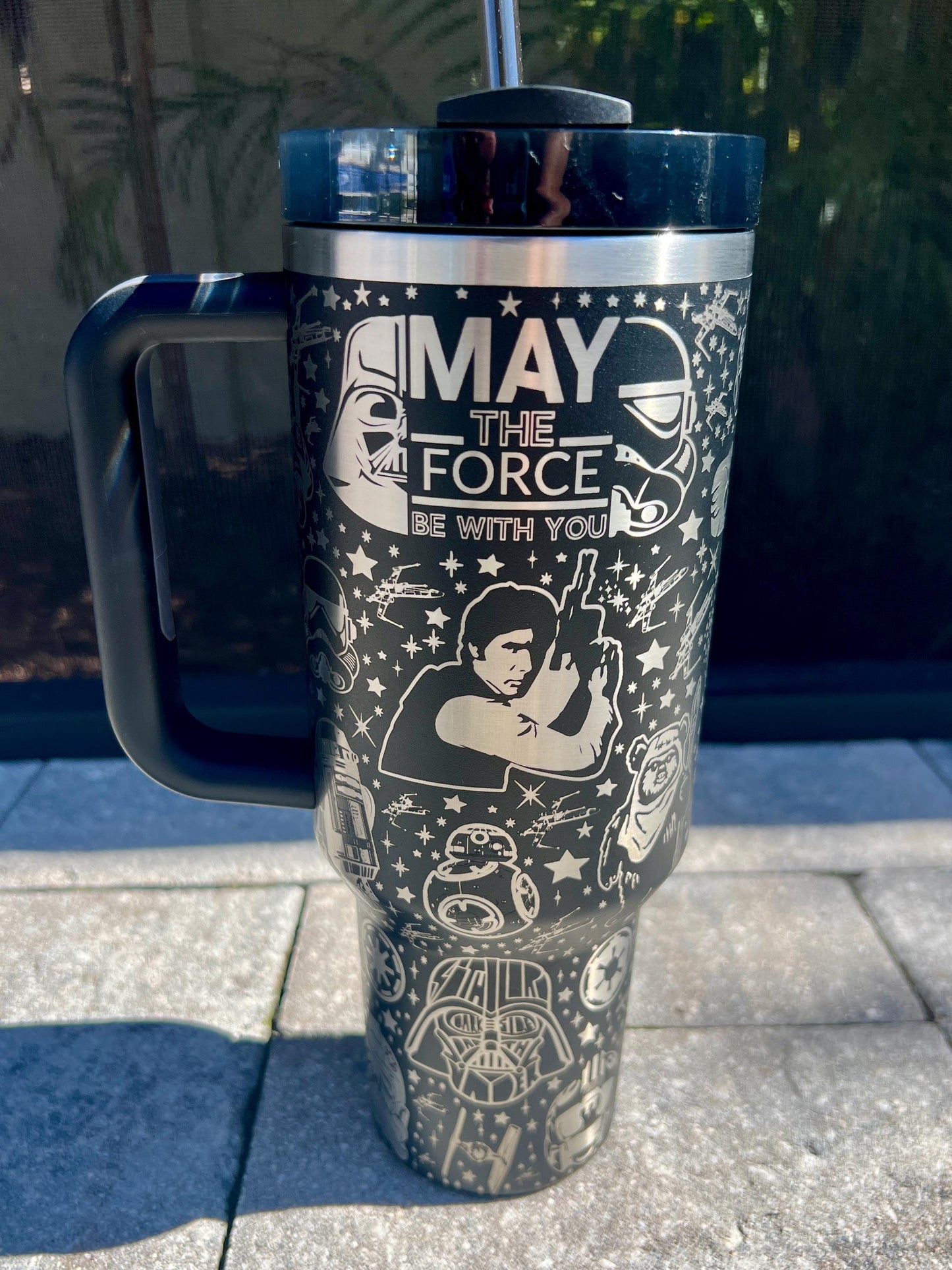Star Wars Stanley or Unbranded Tumbler: 40 oz Laser Engraved Quencher H2.0