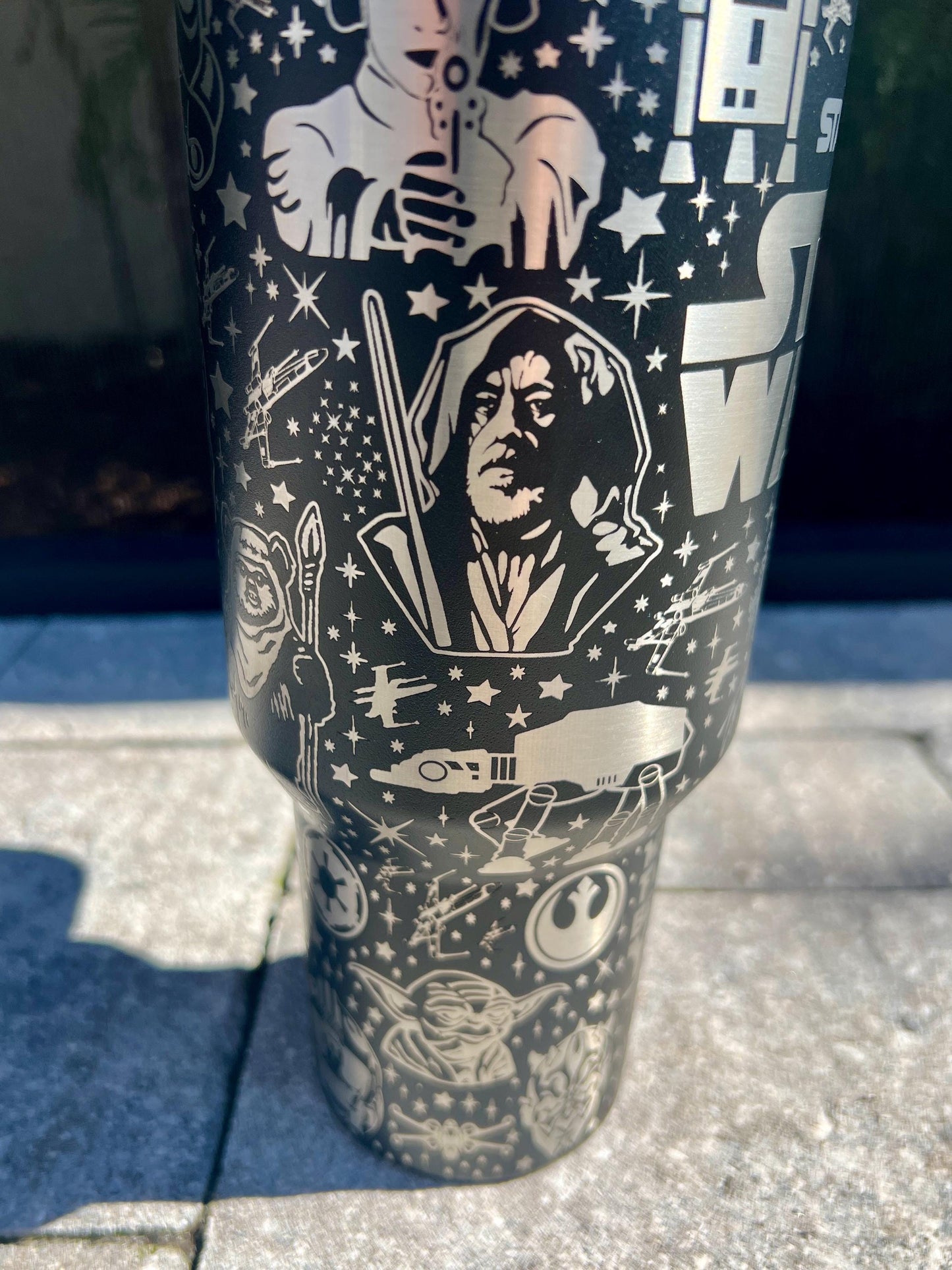 Star Wars Stanley or Unbranded Tumbler: 40 oz Laser Engraved Quencher H2.0