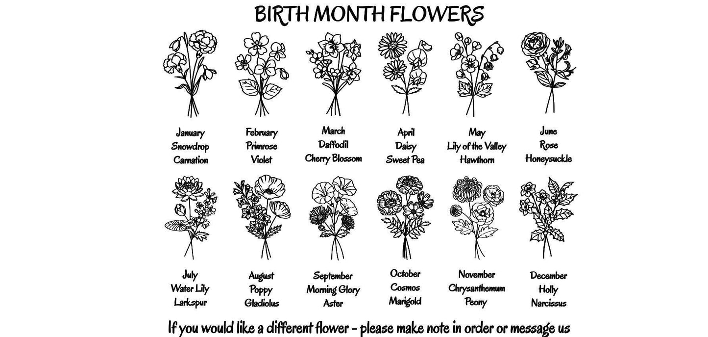 Engraved Birth Flower Stanley Tumbler - Personalized 40 Oz Quencher