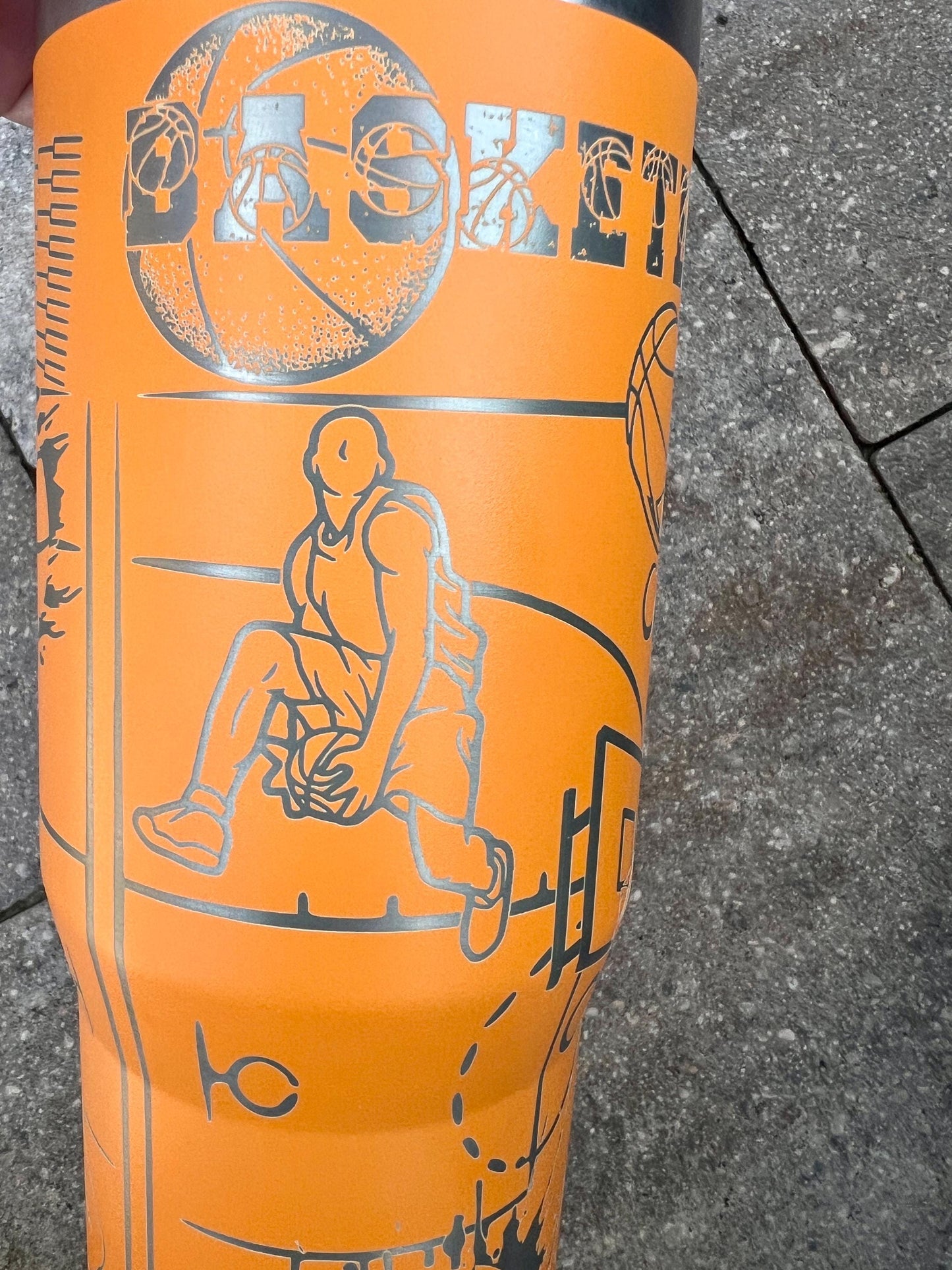 Laser Engraved Basketball Stanley Iceflow Tumbler - 30 Oz Flipstraw