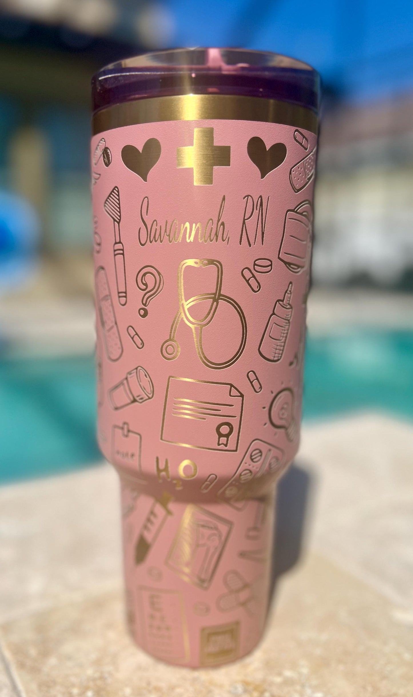 Personalized Nurse Stanley 40 Oz Tumbler: Laser Engraved Protour Cup