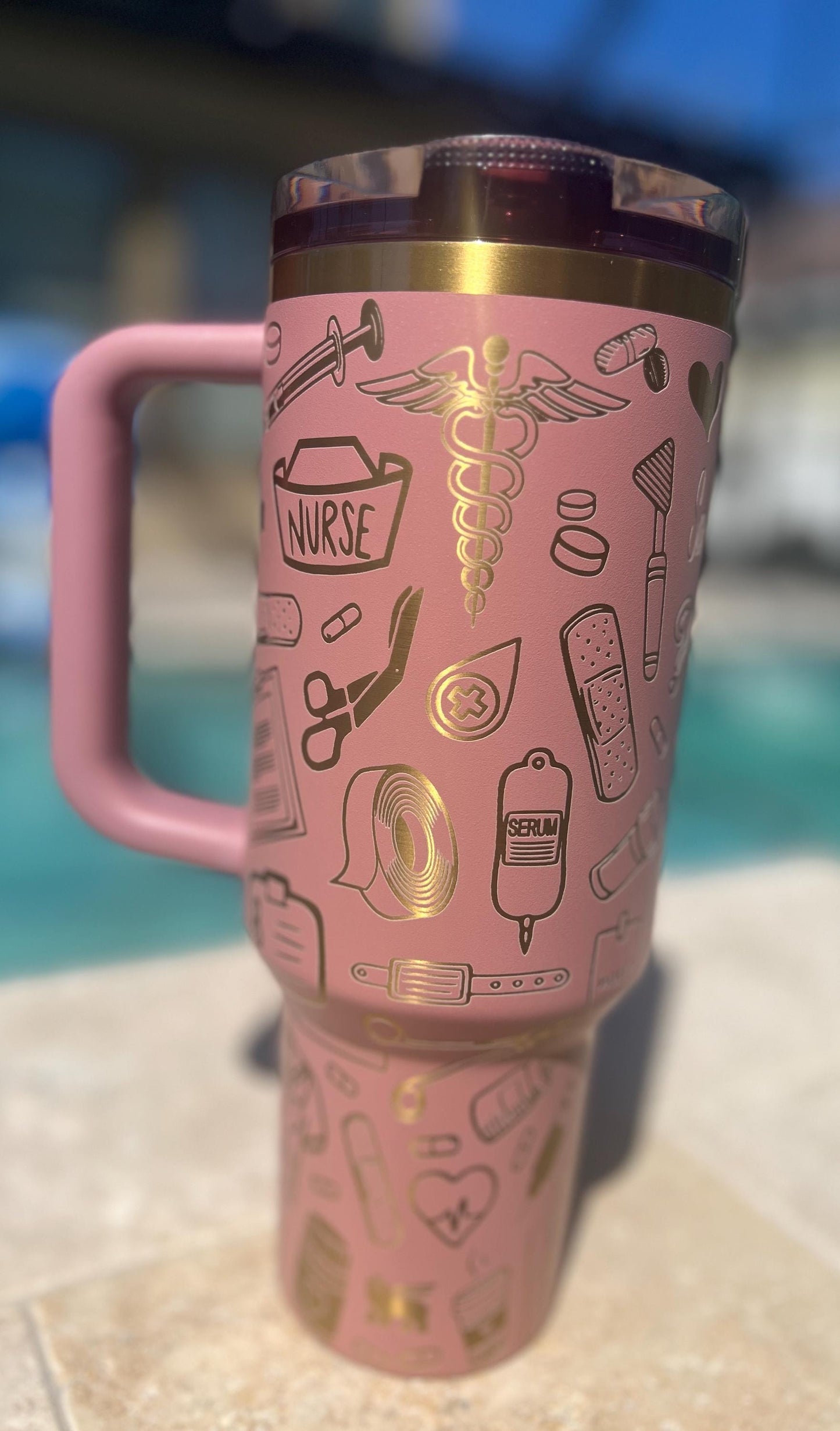 Personalized Nurse Stanley 40 Oz Tumbler: Laser Engraved Protour Cup