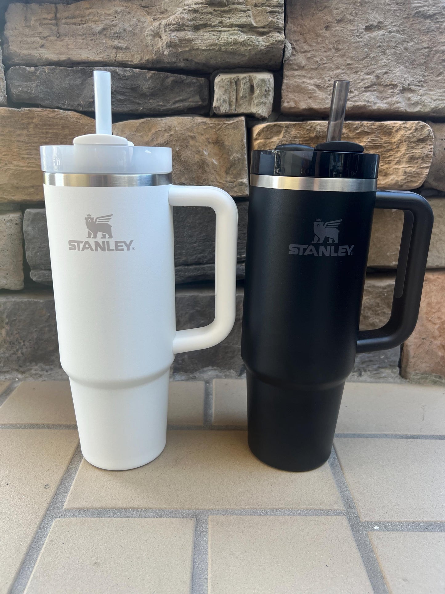 Personalized Mr & Mrs Stanley Tumblers: Laser Engraved Bridal Shower Gift