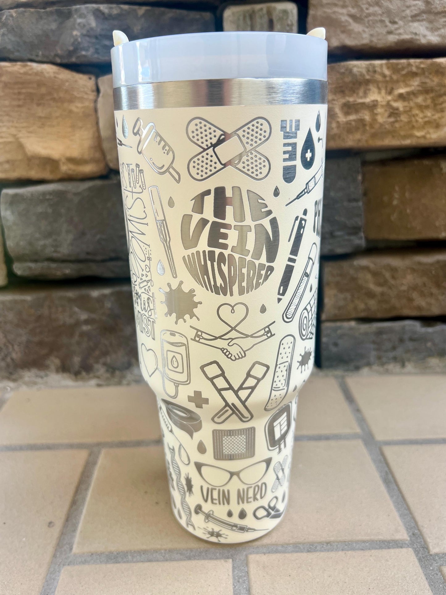 Personalized Phlebotomist 40 Oz Tumbler: Engraved Travel Mug, Nurse Gift