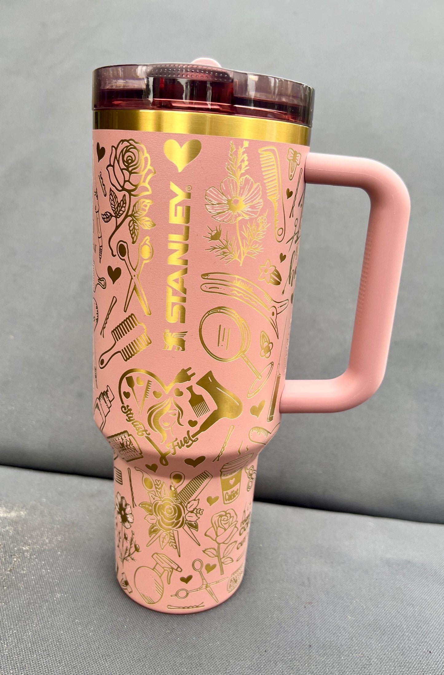 Engraved Stanley 40 Oz Tumbler: Hair Stylist Gift, Personalized Cup