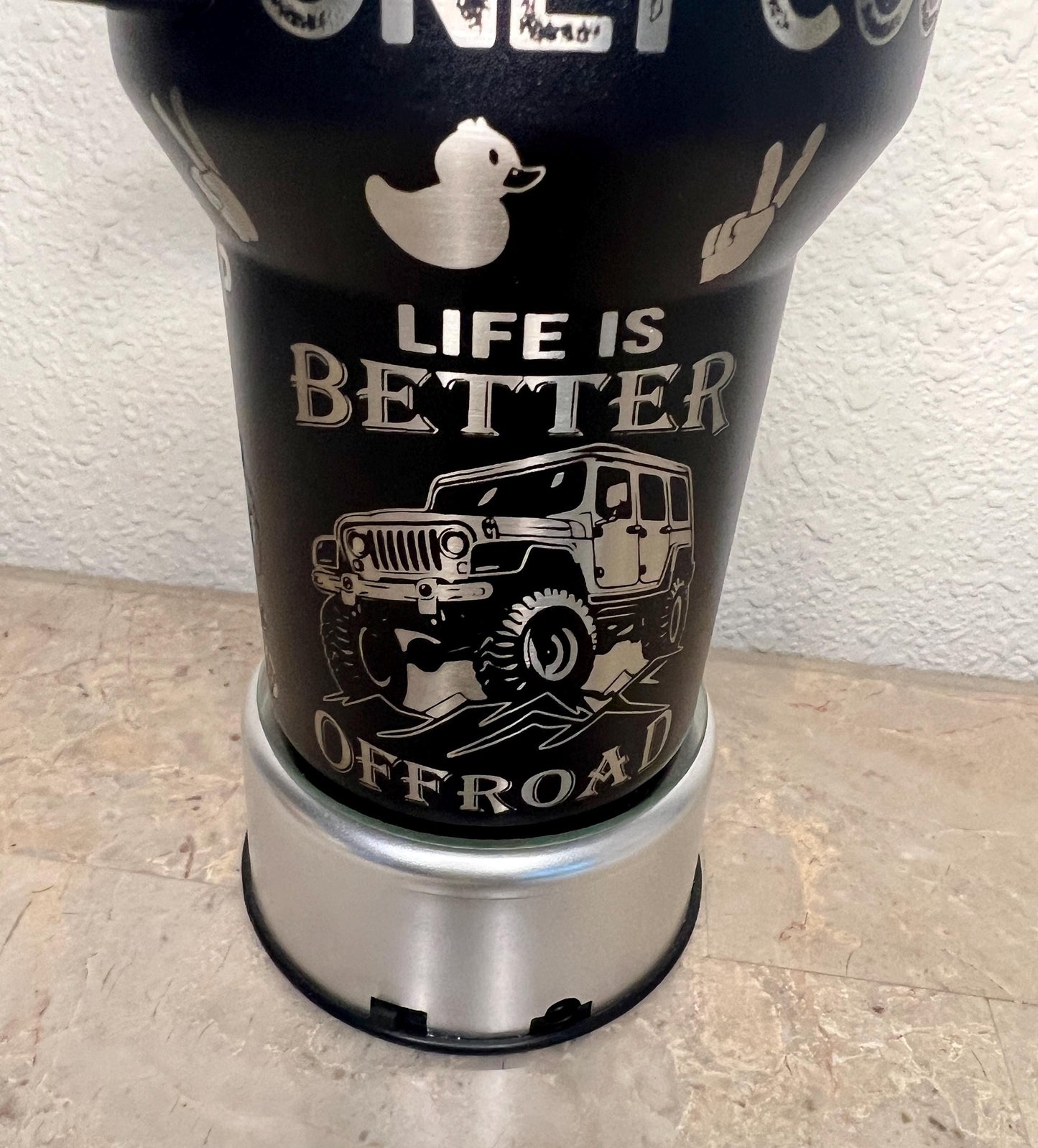 Off Road Stanley Tumbler 40 Oz: Engraved Travel Quencher with Handle