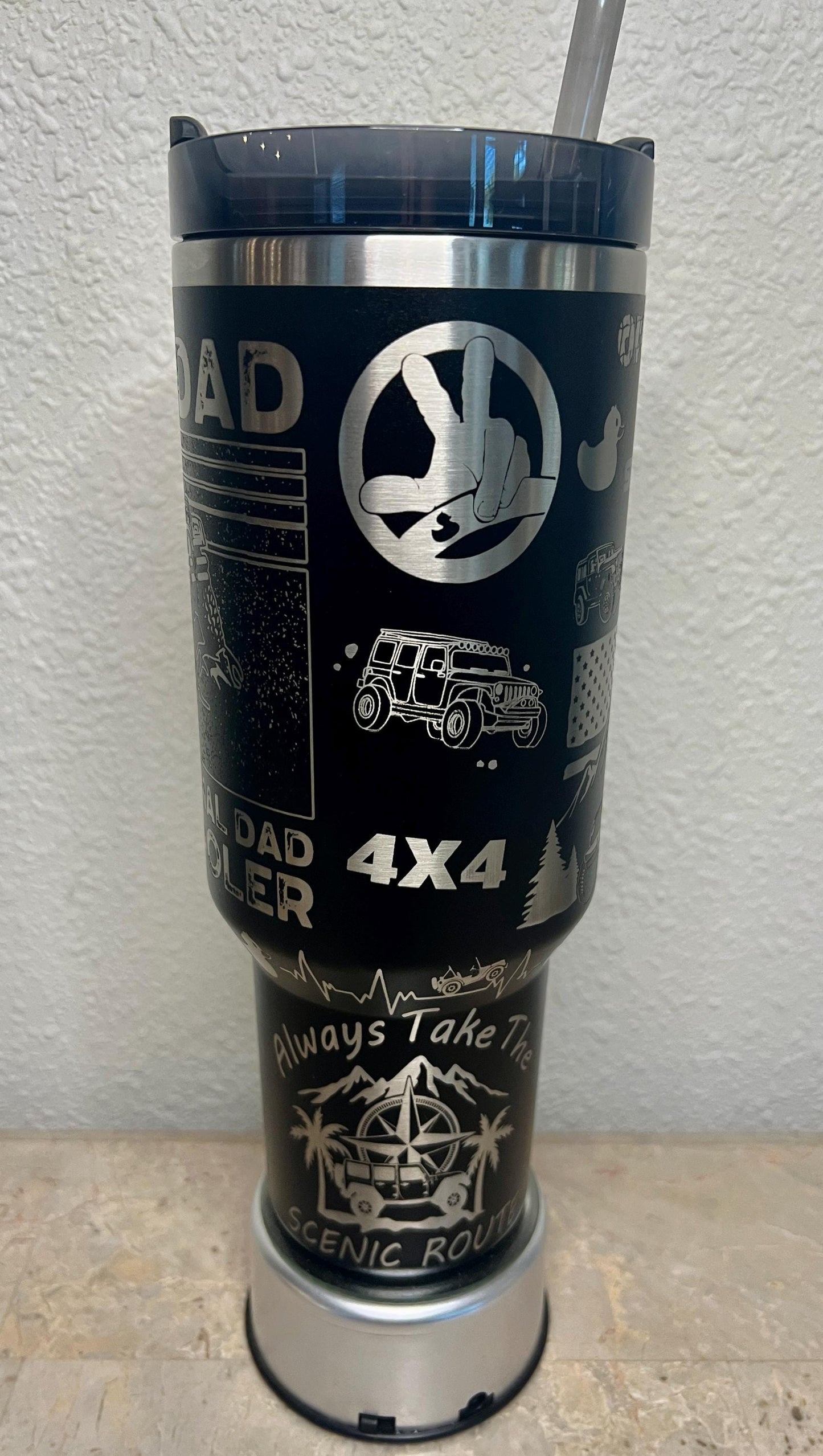 Off Road Stanley Tumbler 40 Oz: Engraved Travel Quencher with Handle