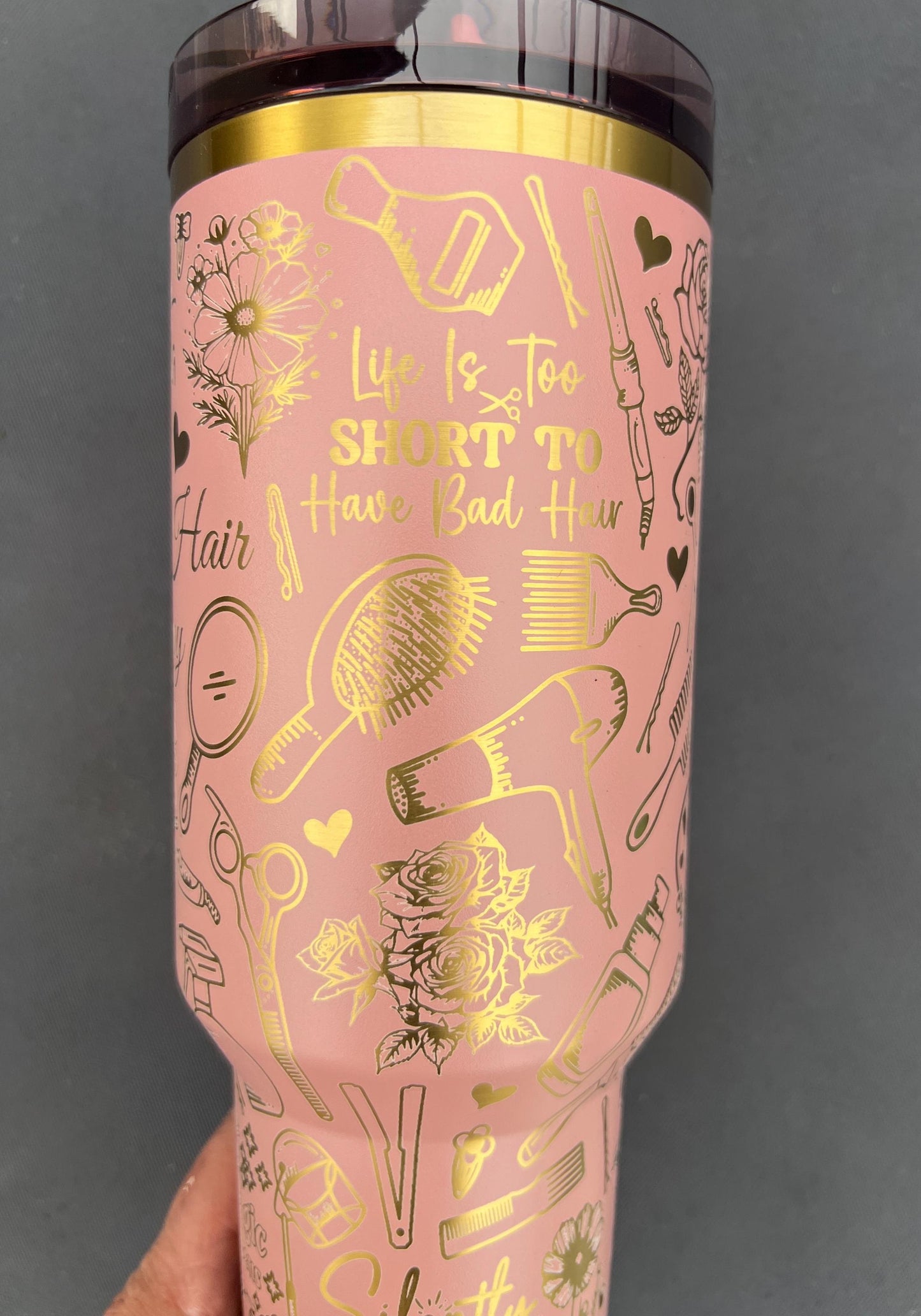 Engraved Stanley 40 Oz Tumbler: Hair Stylist Gift, Personalized Cup