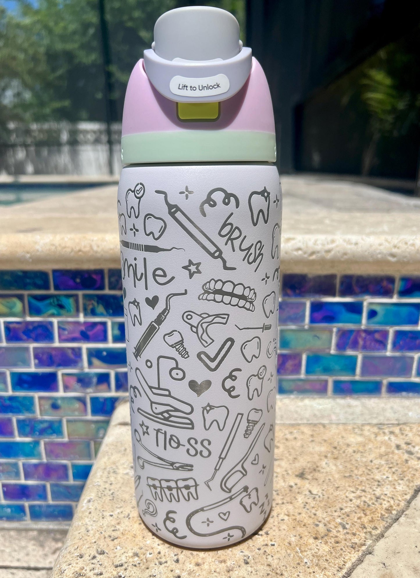 Dental Work- 24 ,32 , or 40 oz OWALA Free Sip Tumbler, Full wrap laser engraved