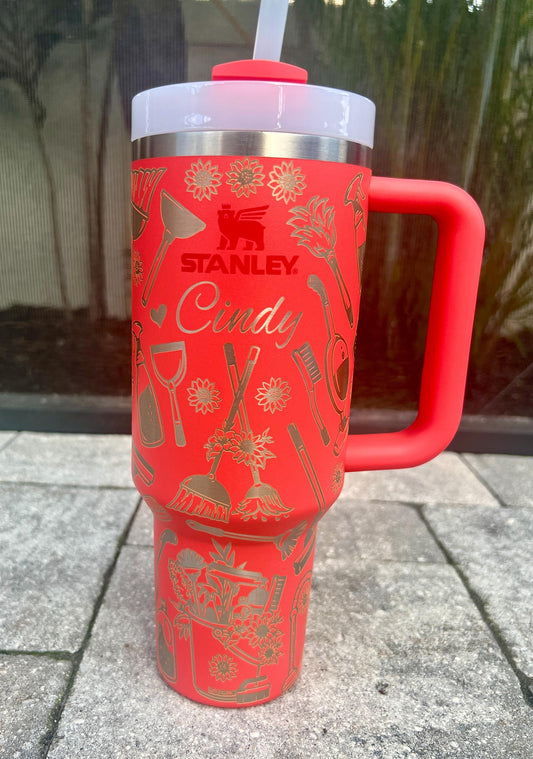 Engraved Stanley Quencher H2.0: 40 Oz Personalized Travel Tumbler