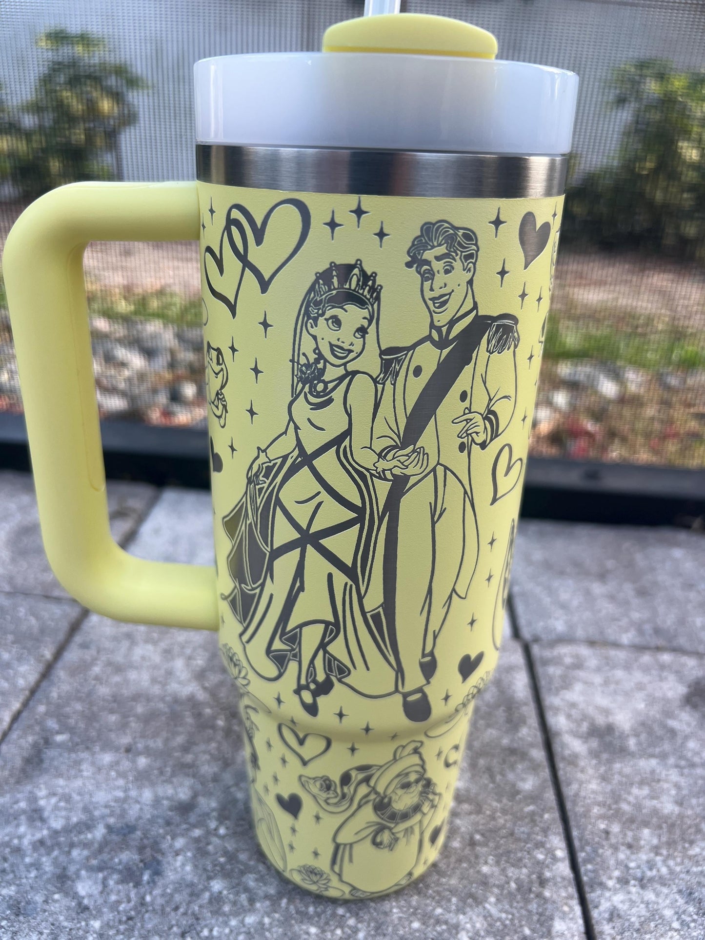 Princess and Frog Engraved Stanley Tumbler - 40 oz H2.0 Quencher