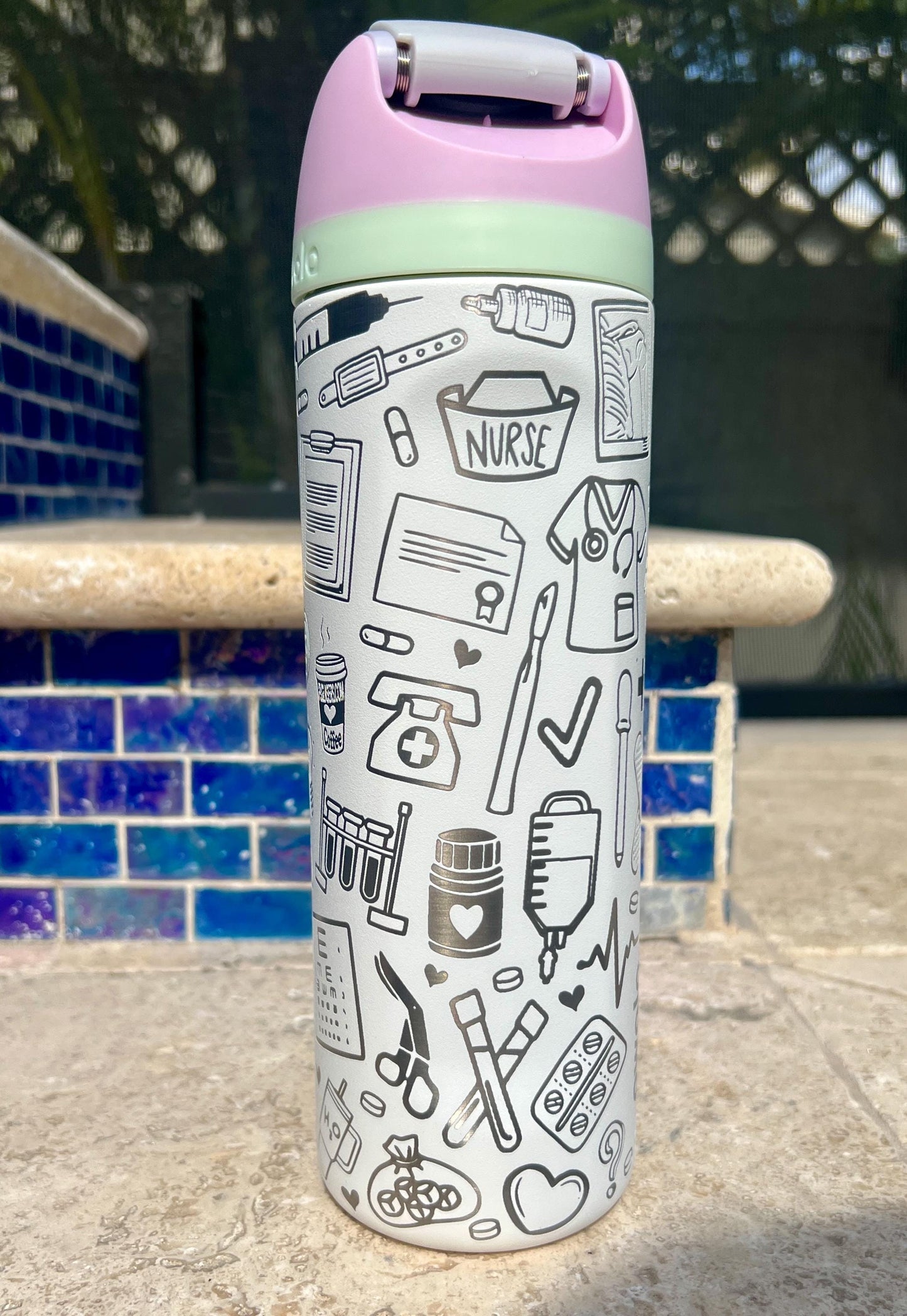 Nurse Life - 24 ,32 or 40 oz OWALA Free Sip Tumbler, Full wrap engraved