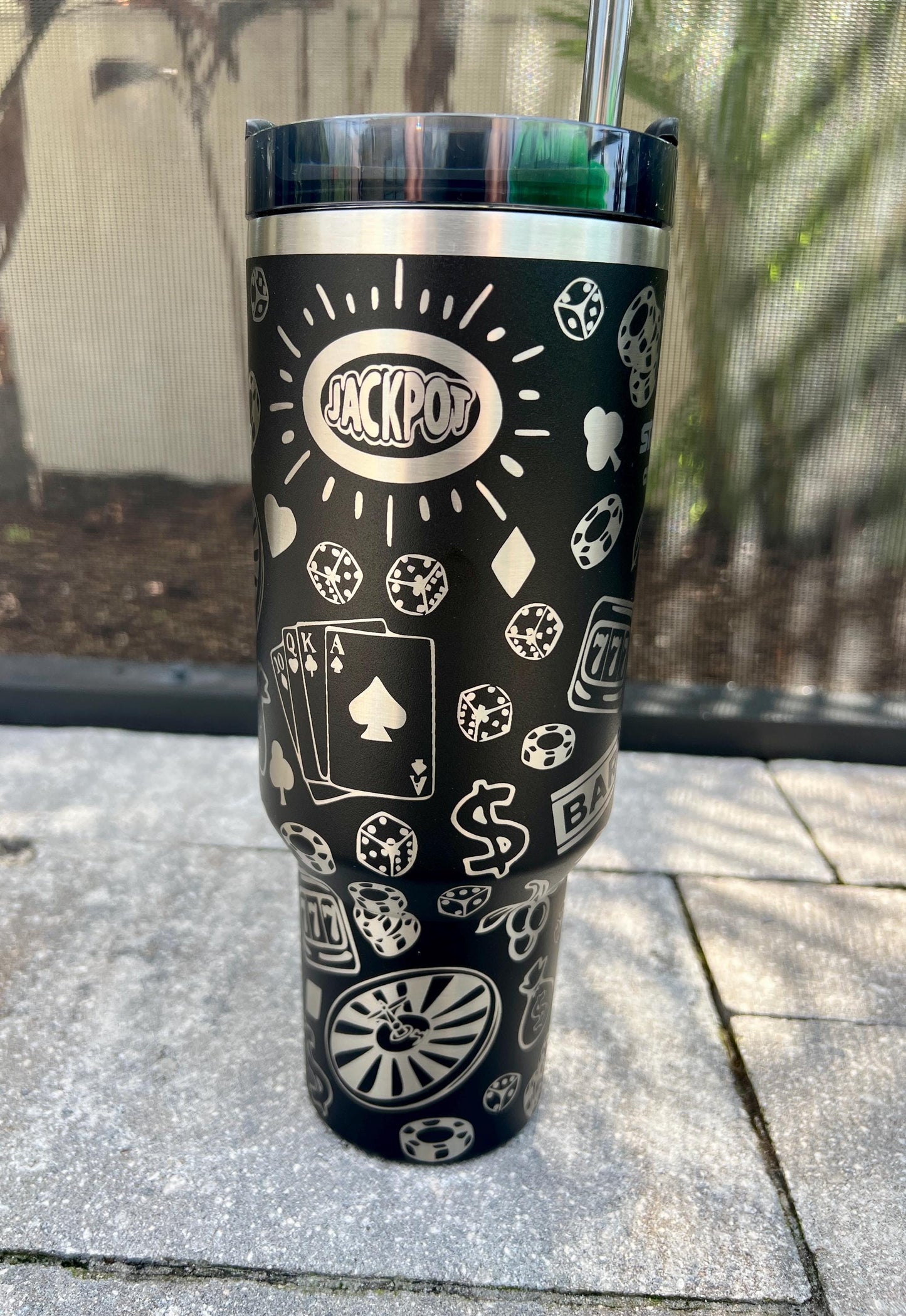 CASINO-Engraved Stanley Travel Quencher H2.0 Tumbler -40 OZ