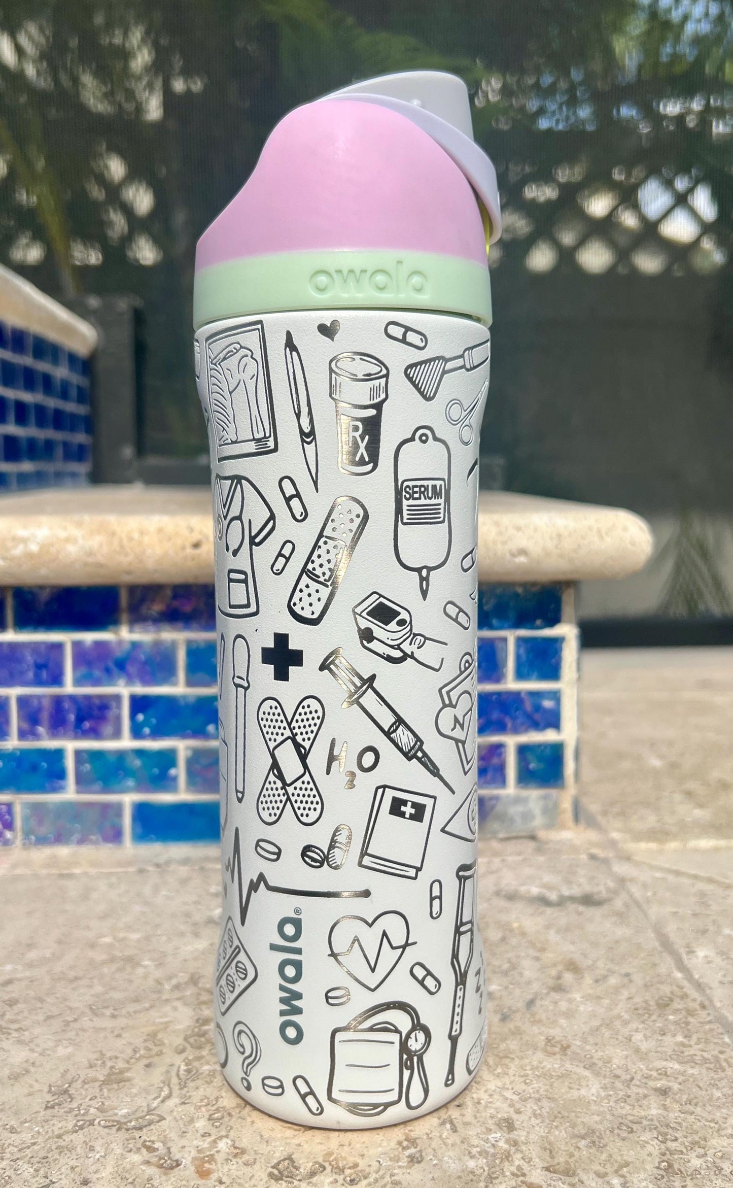 Nurse Life - 24 ,32 or 40 oz OWALA Free Sip Tumbler, Full wrap engraved