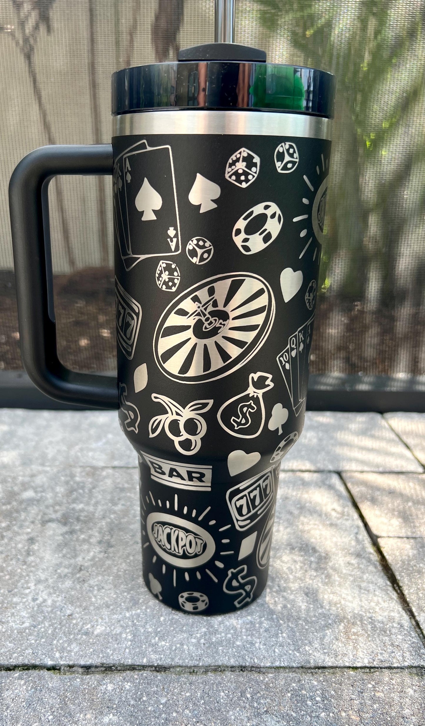 CASINO-Engraved Stanley Travel Quencher H2.0 Tumbler -40 OZ