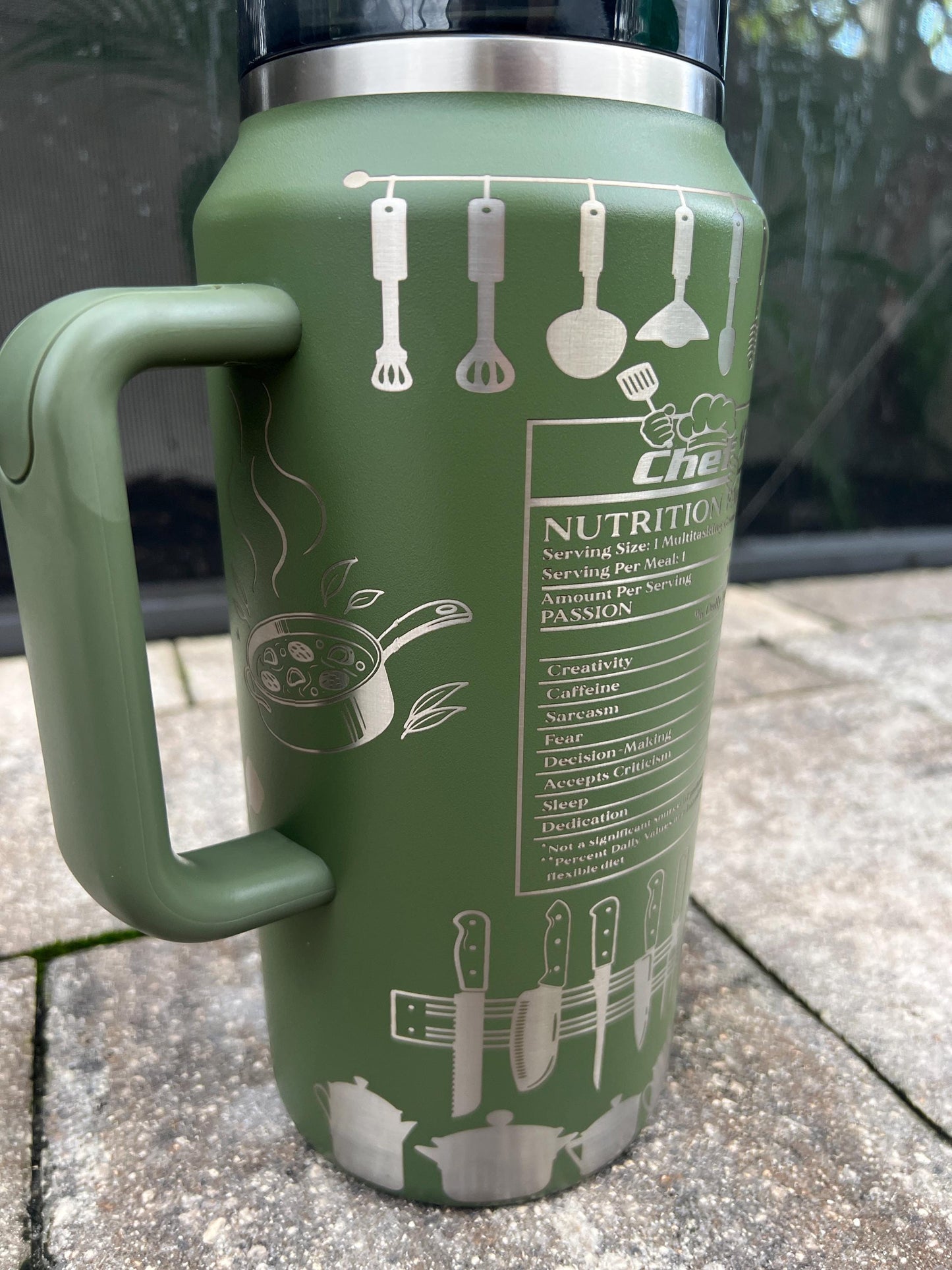 Chef Life Stanley Quencher: 64 Oz Laser Engraved Tumbler