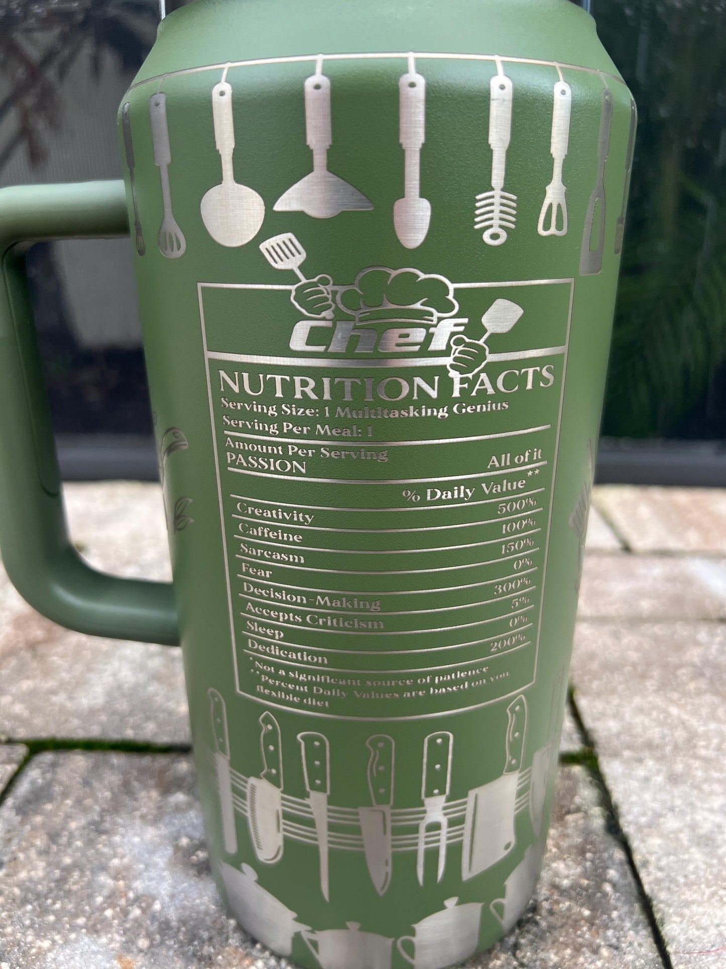 Chef Life Stanley Quencher: 64 Oz Laser Engraved Tumbler