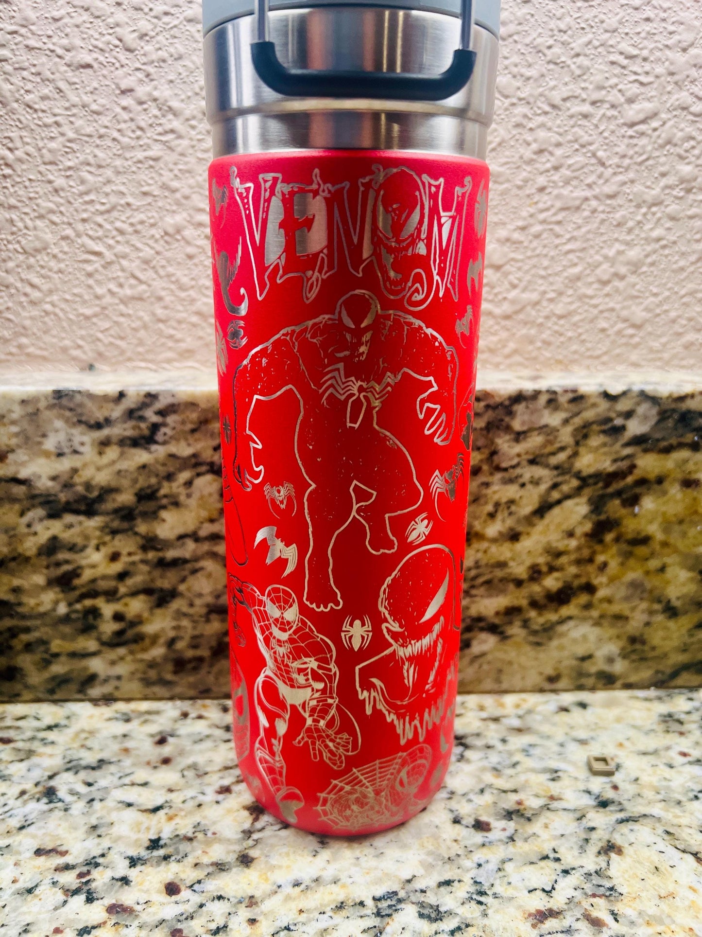 Spider-Man & Venom Engraved Stanley Tumbler: 24 oz Quick Flip