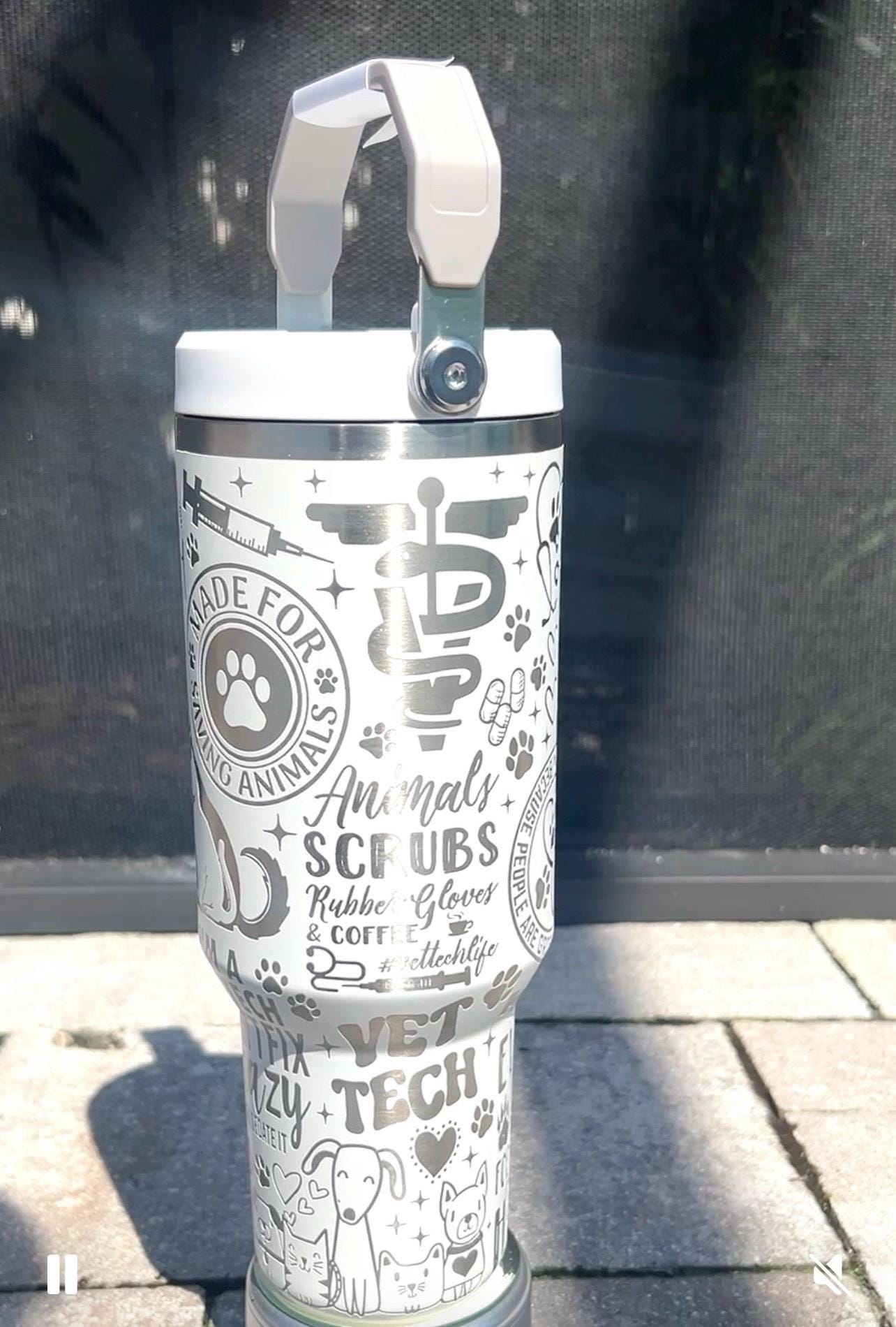 Vet Tech 40 OZ Stanley Iceflow Flipstraw-Full Wrap Laser Engraved,Gifts for Him, Collectors,Holiday Presents, Birthdays, Dad