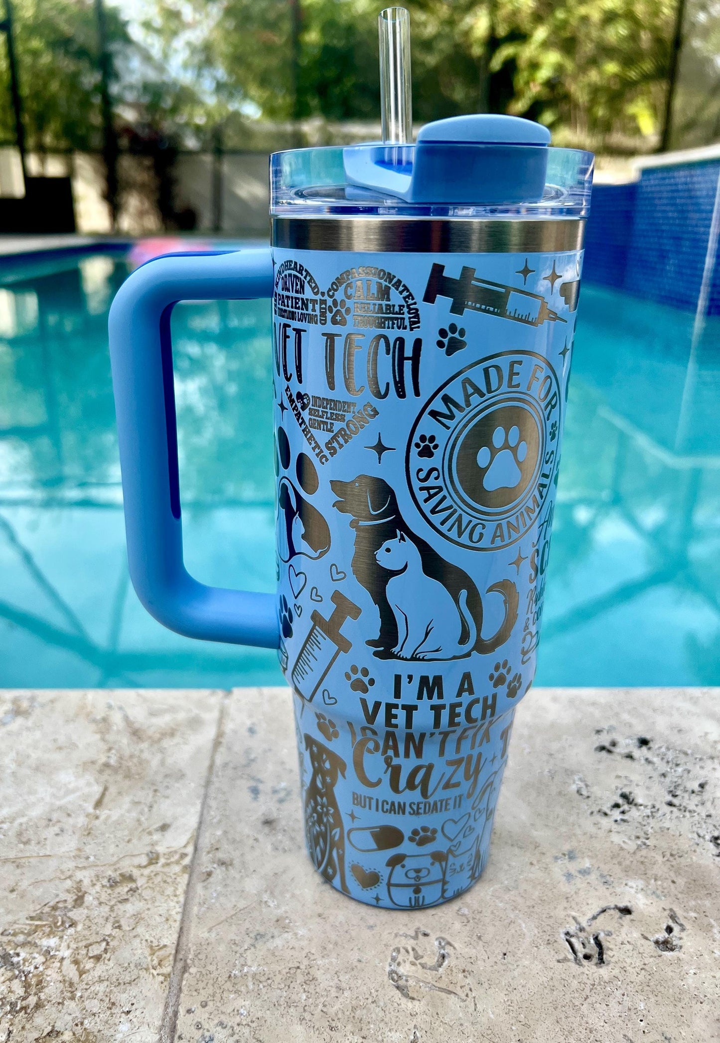 Vet Tech - 30 OZ Stanley H2.0 Quencher Tumbler With Handle-Full Wrap Engraved