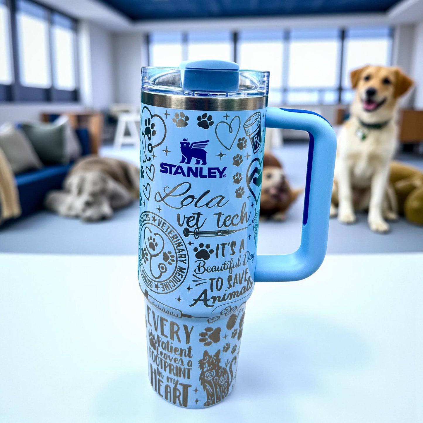 Vet Tech - 30 OZ Stanley H2.0 Quencher Tumbler With Handle-Full Wrap Engraved