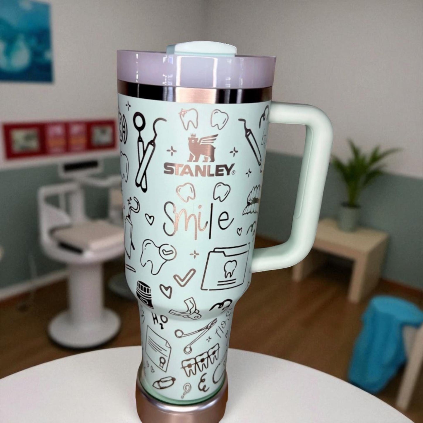 Dental Life Engraved Tumbler: 40 Oz Stanley or Unbranded or Owala Cup with Handle