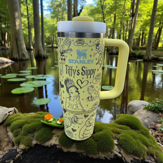 Princess and Frog Engraved Stanley Tumbler - 30 oz H2.0 Quencher