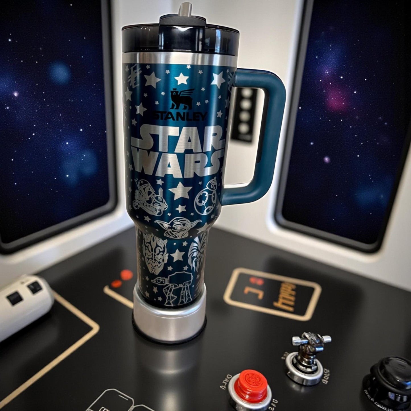 Star Wars Stanley 40oz Quencher: Full Wrap Laser Engraved Travel Tumbler