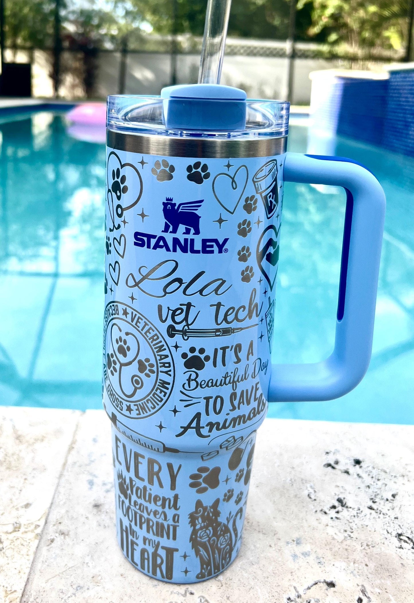 Vet Tech - 30 OZ Stanley H2.0 Quencher Tumbler With Handle-Full Wrap Engraved