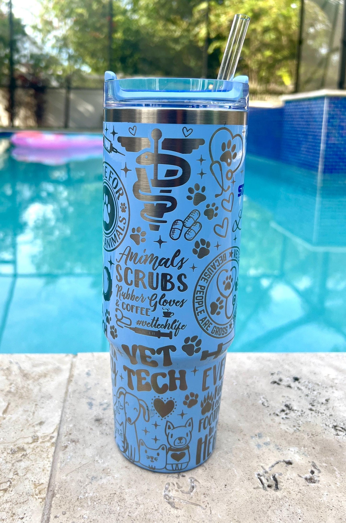 Vet Tech - 30 OZ Stanley H2.0 Quencher Tumbler With Handle-Full Wrap Engraved
