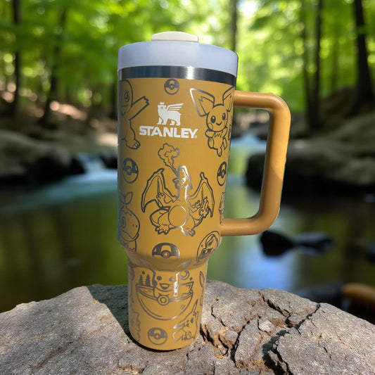 Pokémon -40 Oz Stanley Quencher H2.0 Travel Tumbler  OR Unbranded Engraved, gifts for her, gifts for him, birthdays, holiday presents