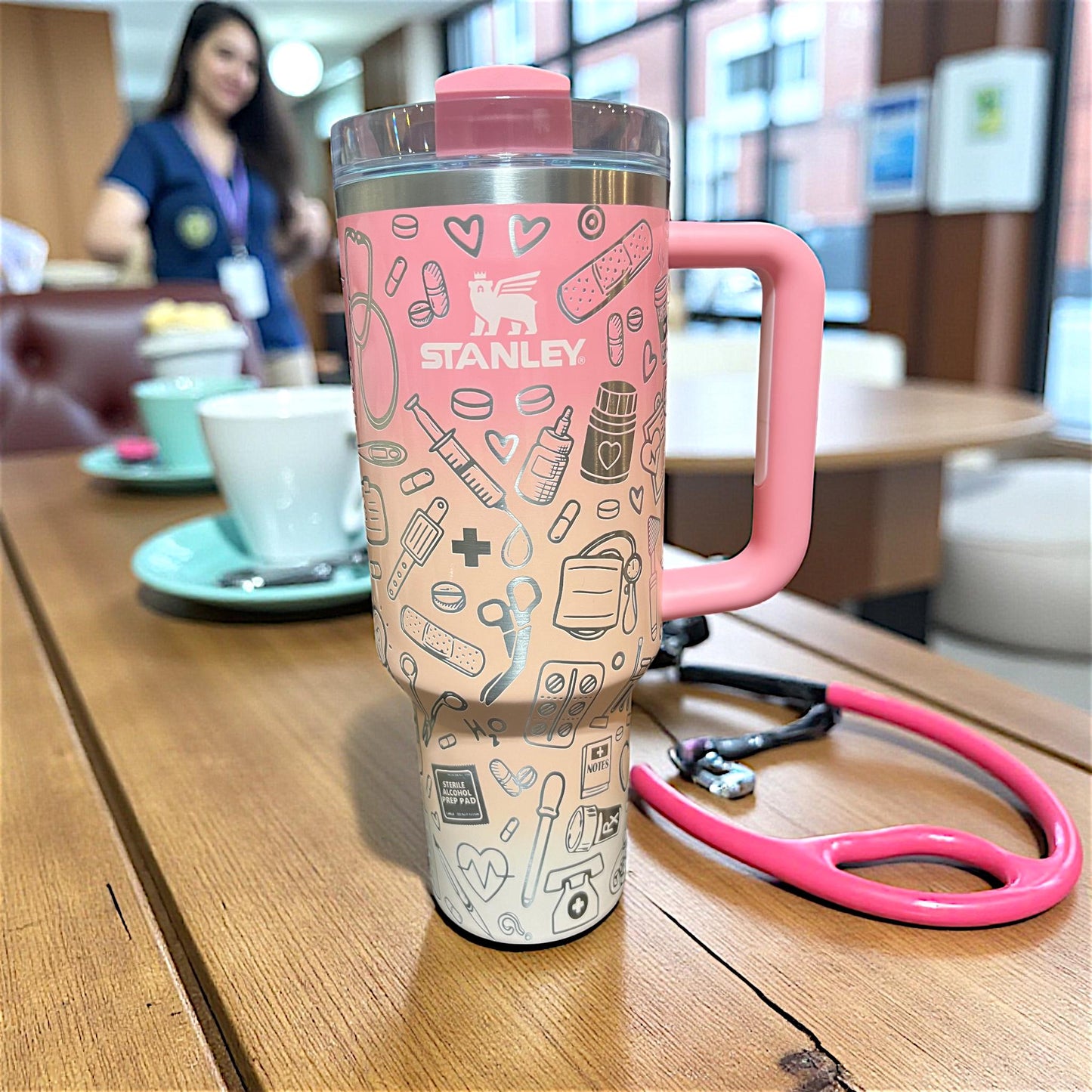 Nurse Life Laser Engraved Tumbler: 40oz Personalized Stanley Travel Mug
