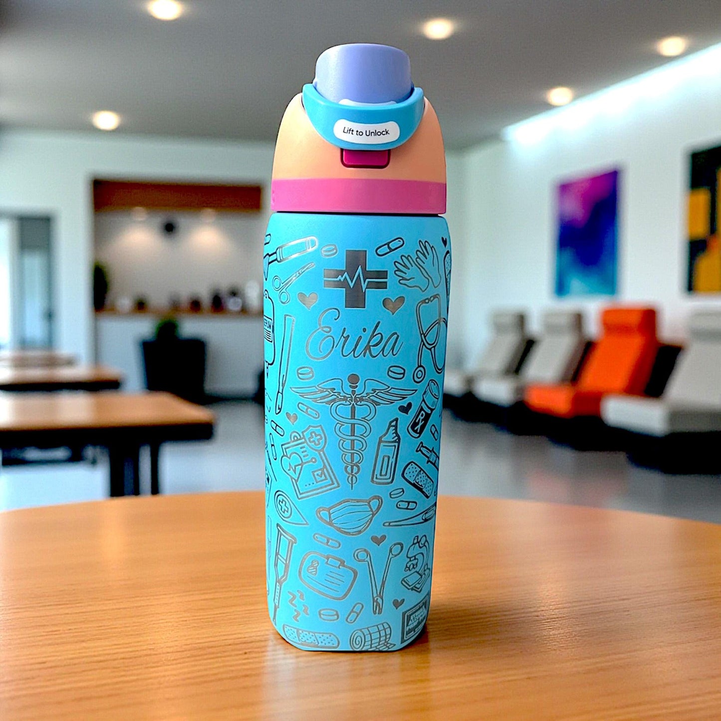 Dental Work- 24 ,32 , or 40 oz OWALA Free Sip Tumbler, Full wrap laser engraved