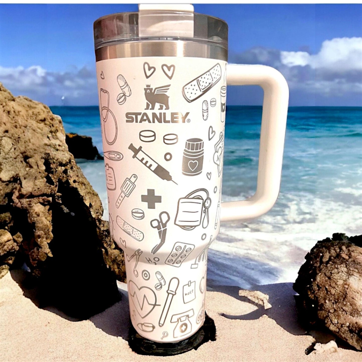Nurse Life Laser Engraved Tumbler: 40oz Personalized Stanley Travel Mug